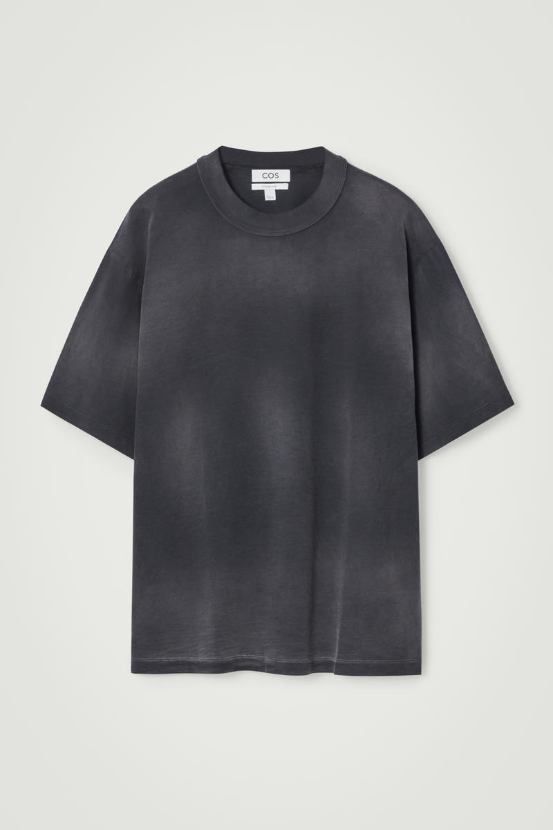 Oversized Faded Mock-Neck T-Shirt