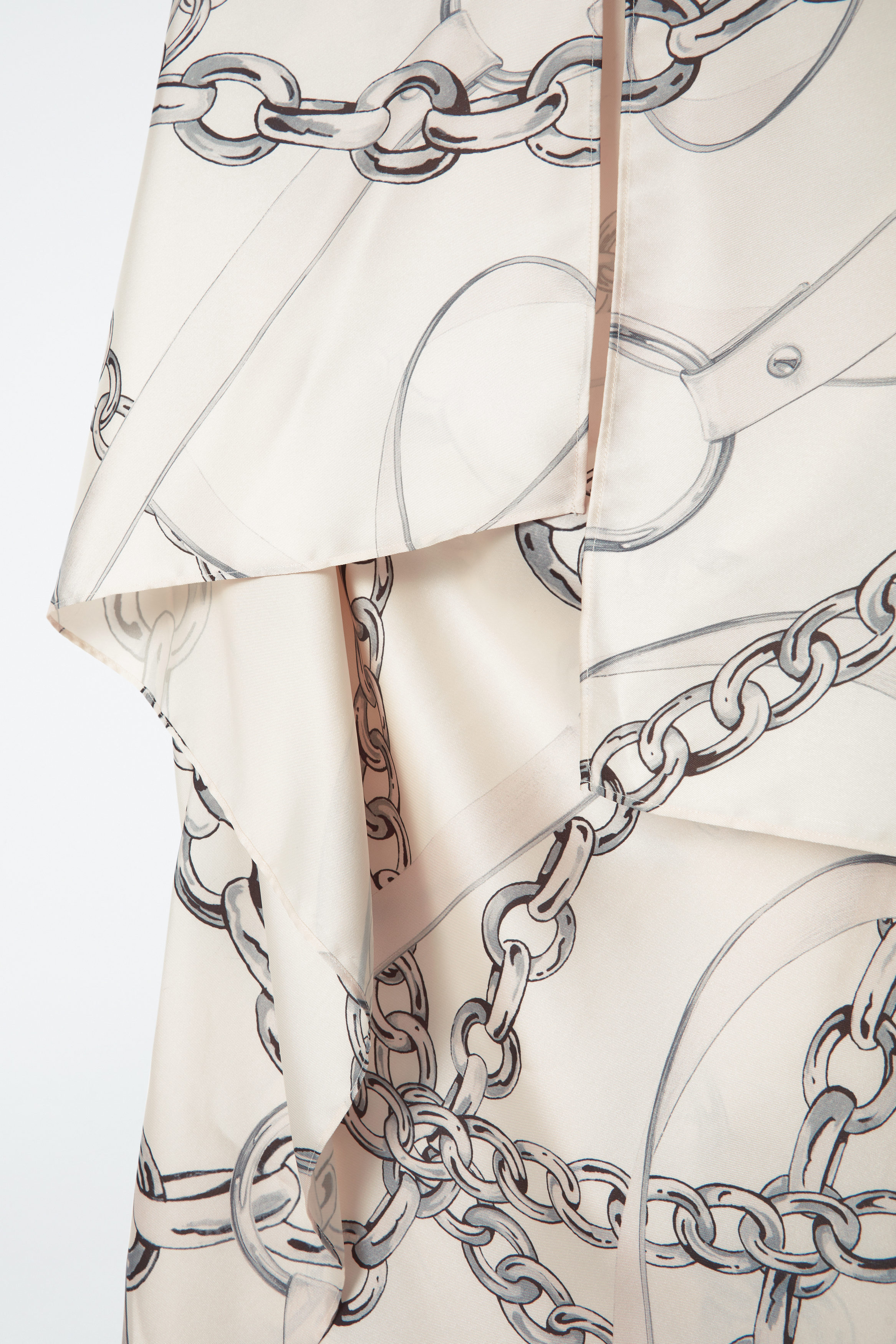 ASYMMETRIC CHAIN-PRINT MIDI DRESS - WHITE / PRINTED | COS