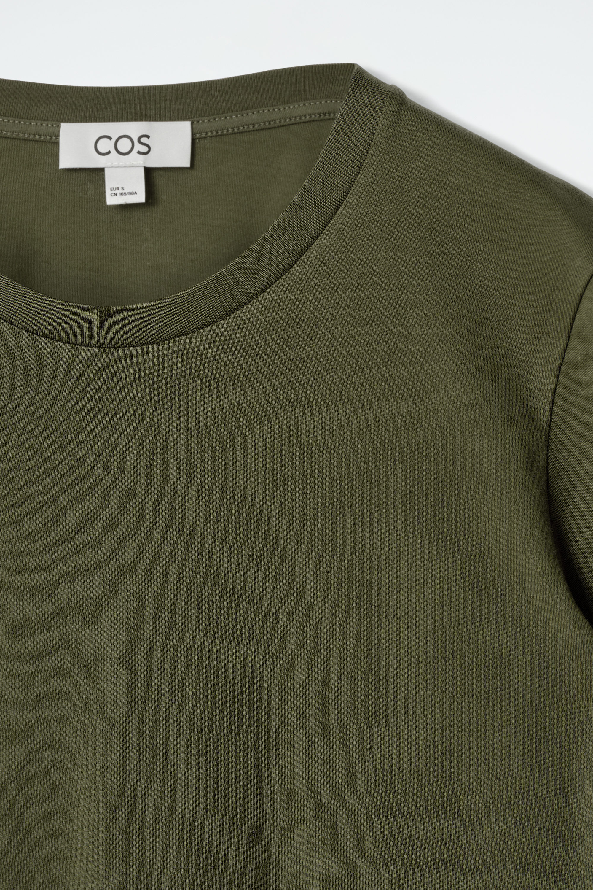CREW-NECK COTTON T-SHIRT - DARK KHAKI | COS