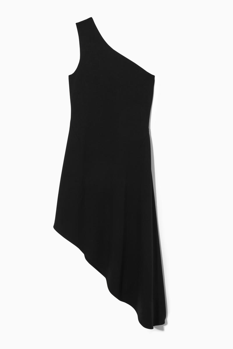 Asymmetric One-Shoulder Midi Dress