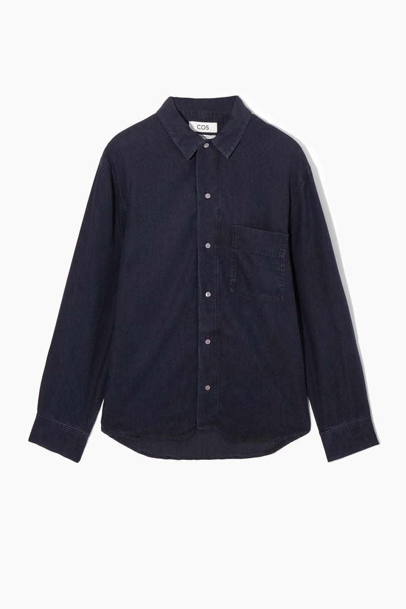 Relaxed Lightweight Denim Shirt in Blue