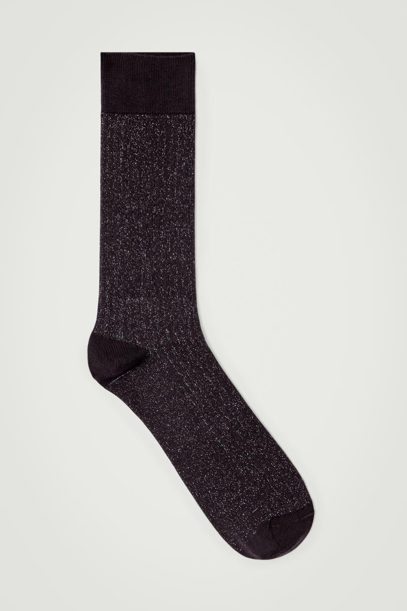Glittered Ribbed Socks