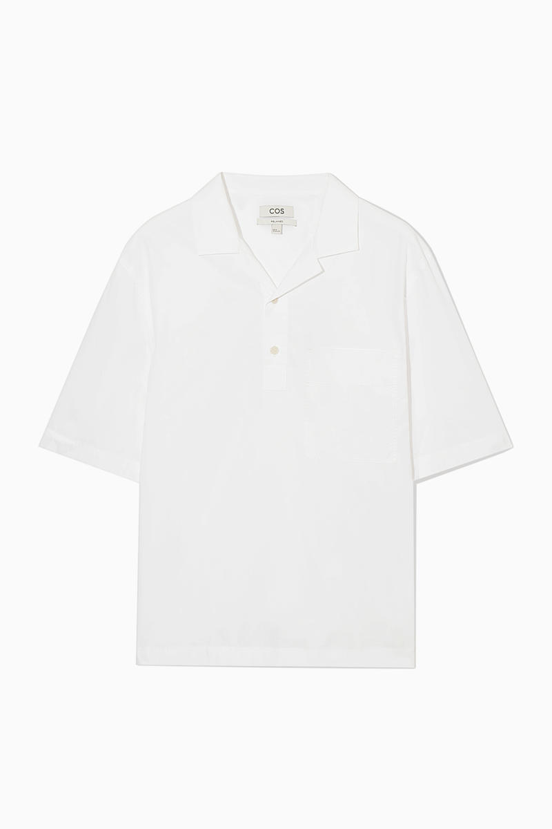 Relaxed Half-Placket Cotton Shirt