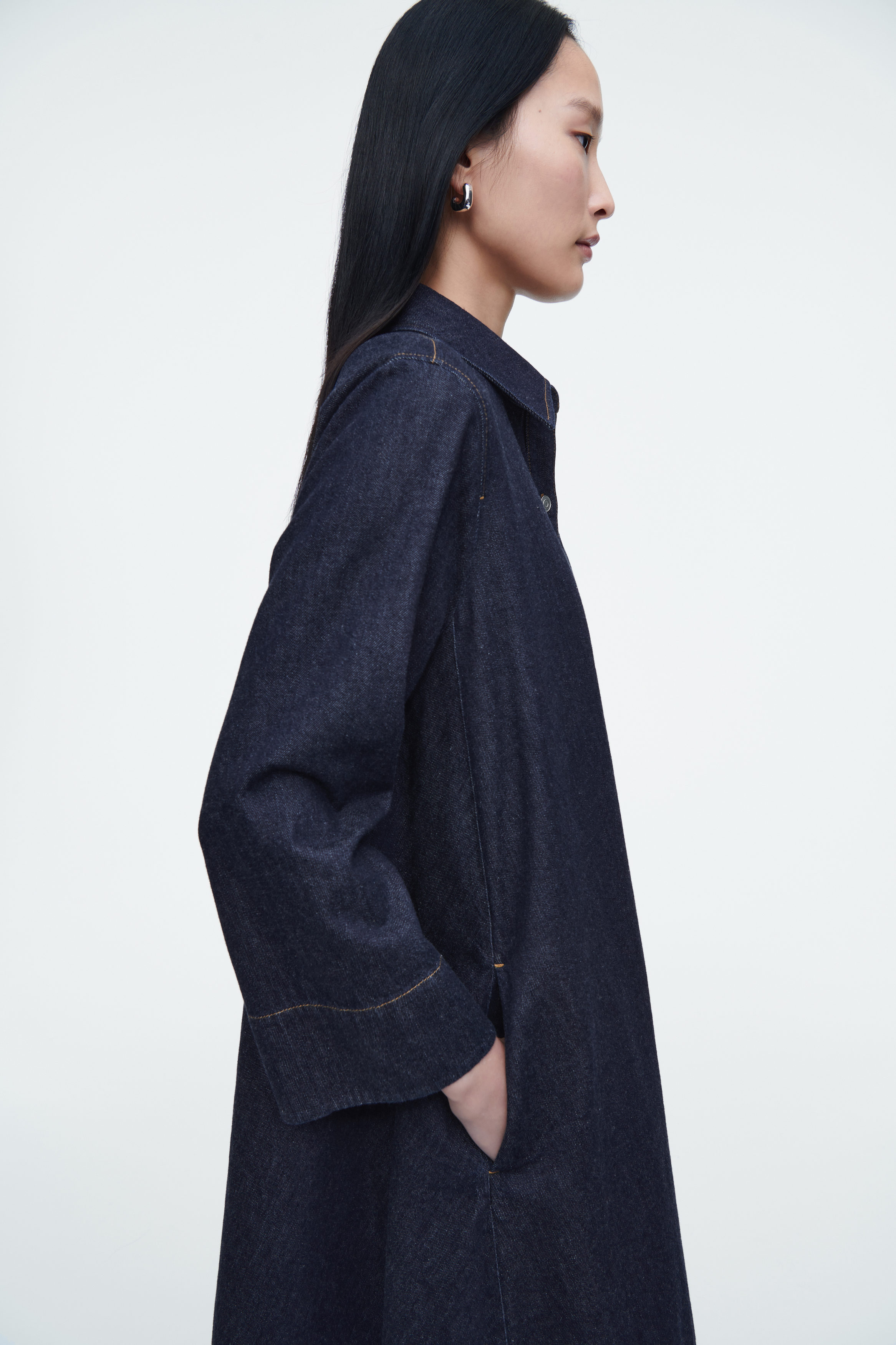 ジャケット・アウター I LINE DENIM SHIRT DRESS ジャケット・アウター I LINE DENIM SHIRT DRESS Denim A-Line