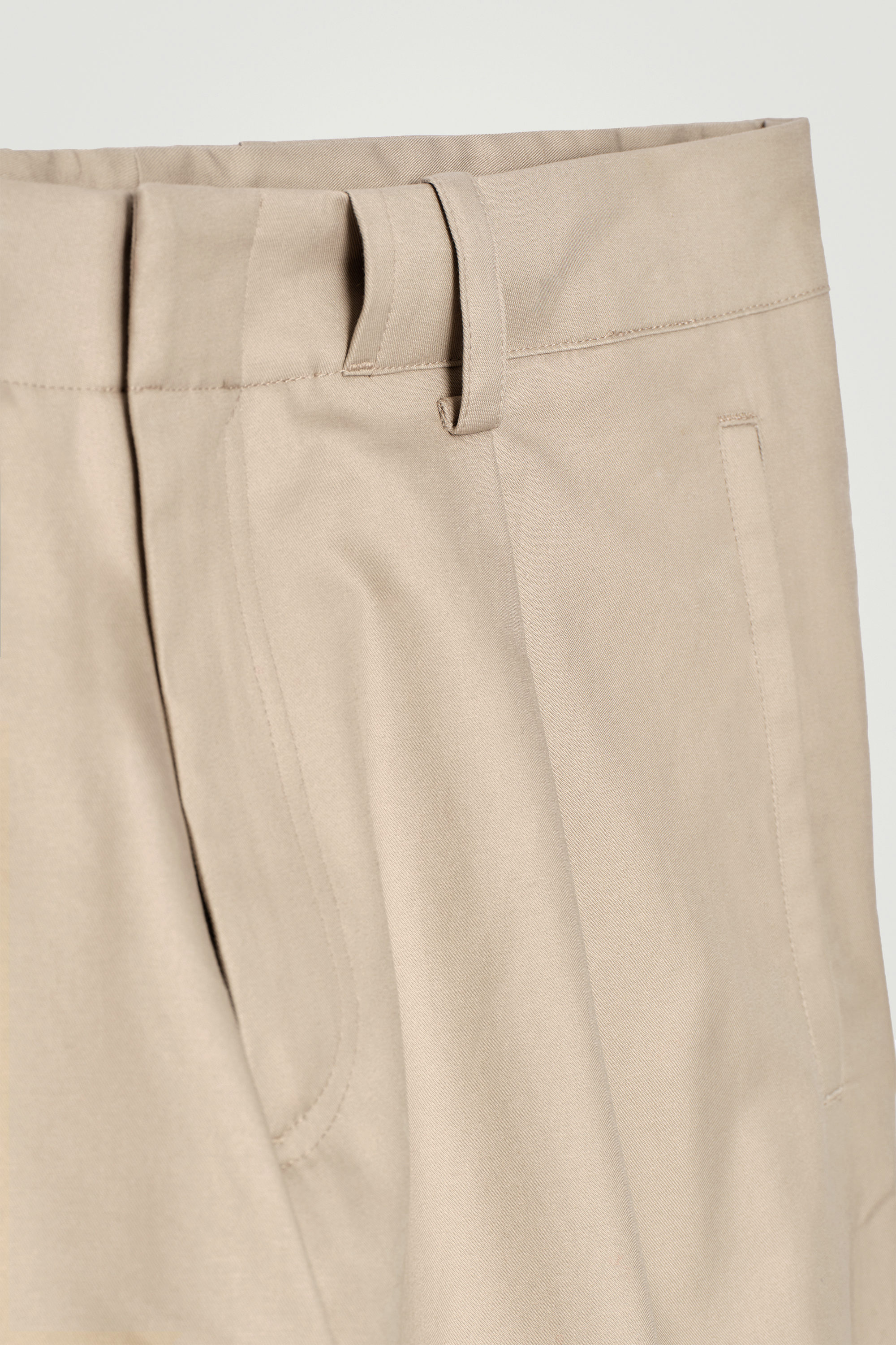 TAPERED COTTON TURN-UP PANTS - BEIGE | COS