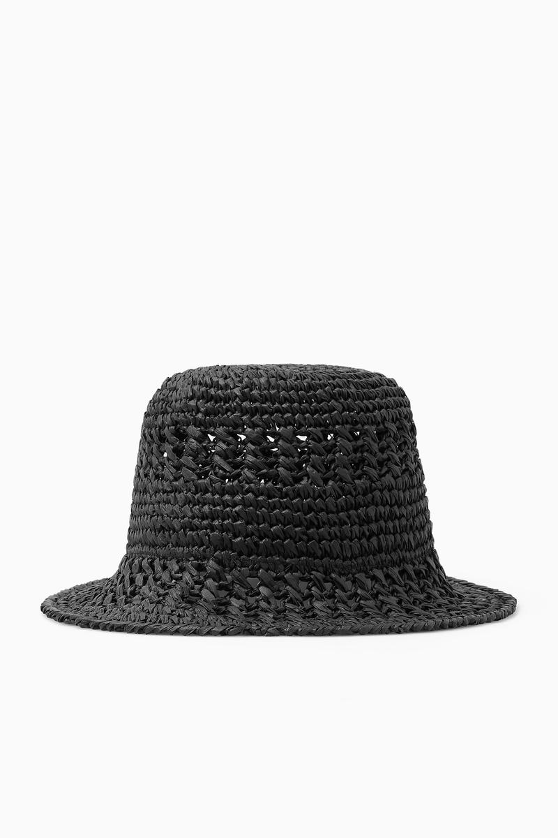 Crocheted Straw Bucket Hat