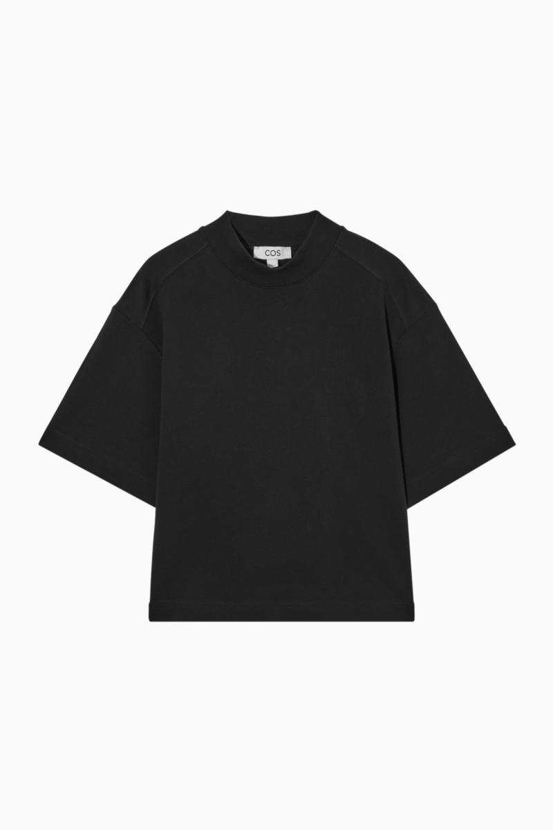 Waisted Mock-Neck T-Shirt
