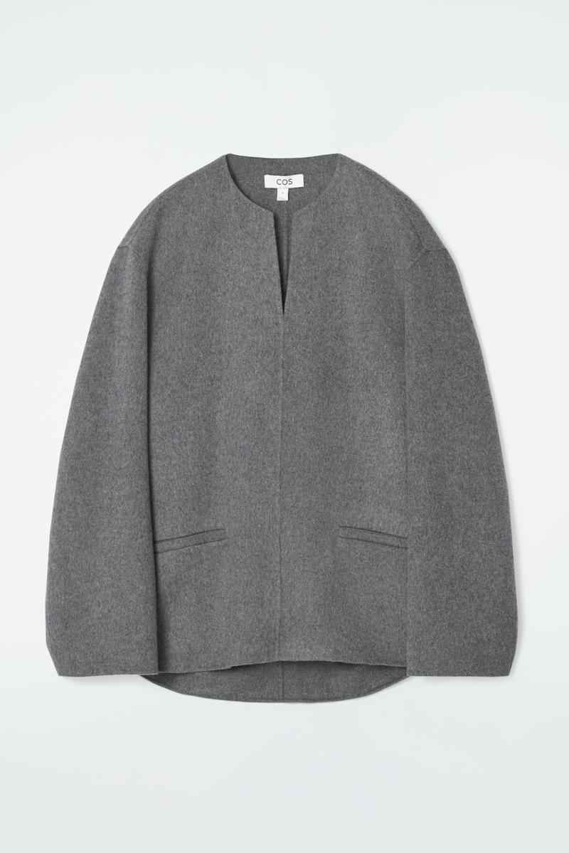 Double-Faced Wool Blouse in Grey