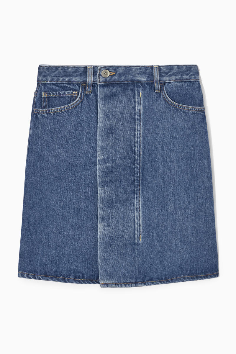 Denim Mini Wrap Skirt