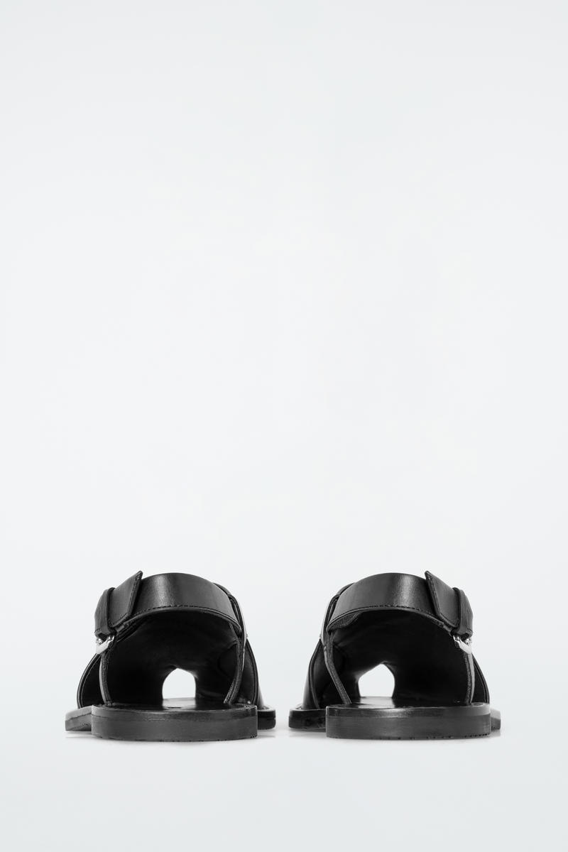 Cos Sandali Slingback In Pelle In Nero