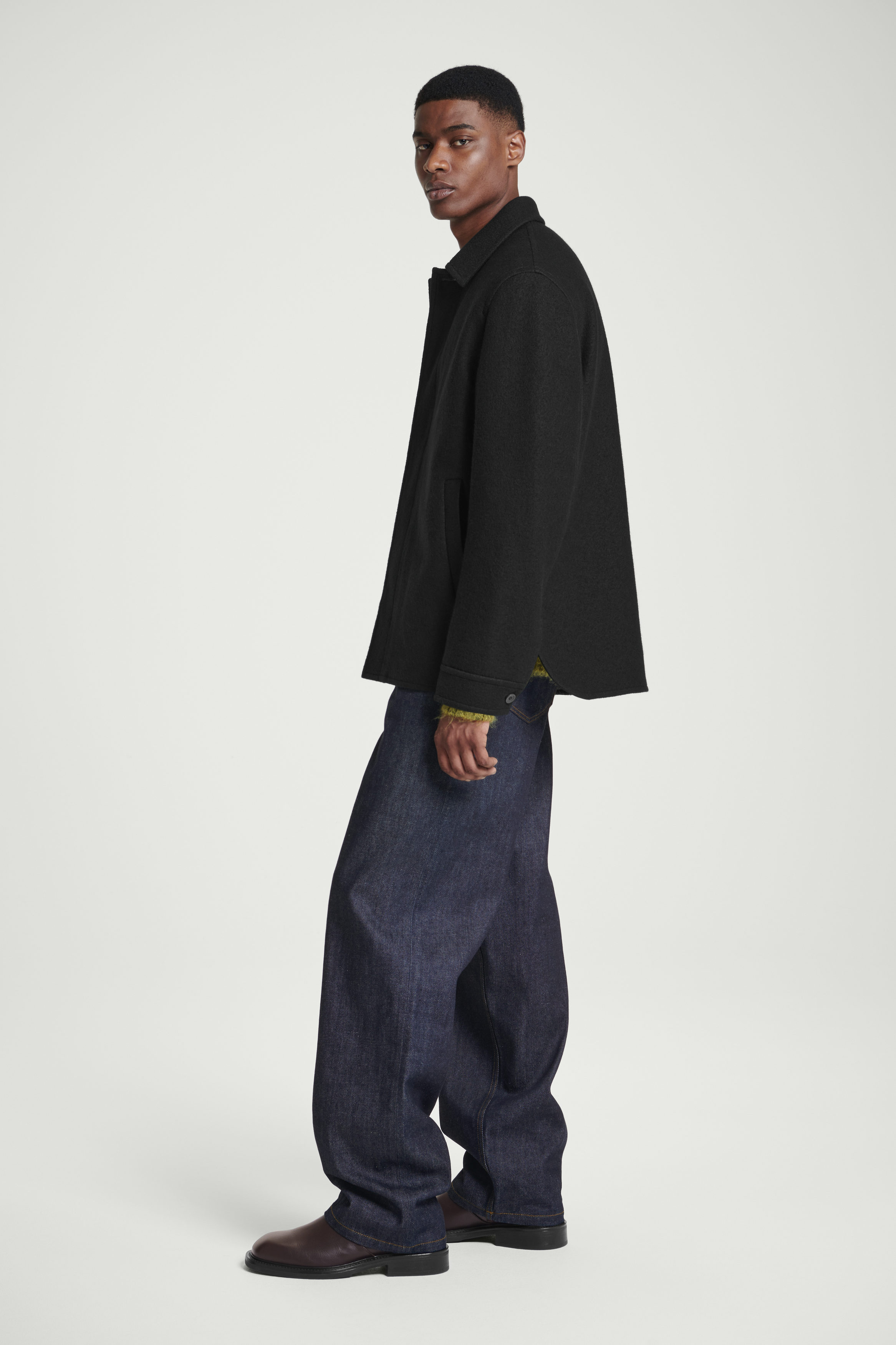 FELTED WOOL JACKET - BLACK | COS