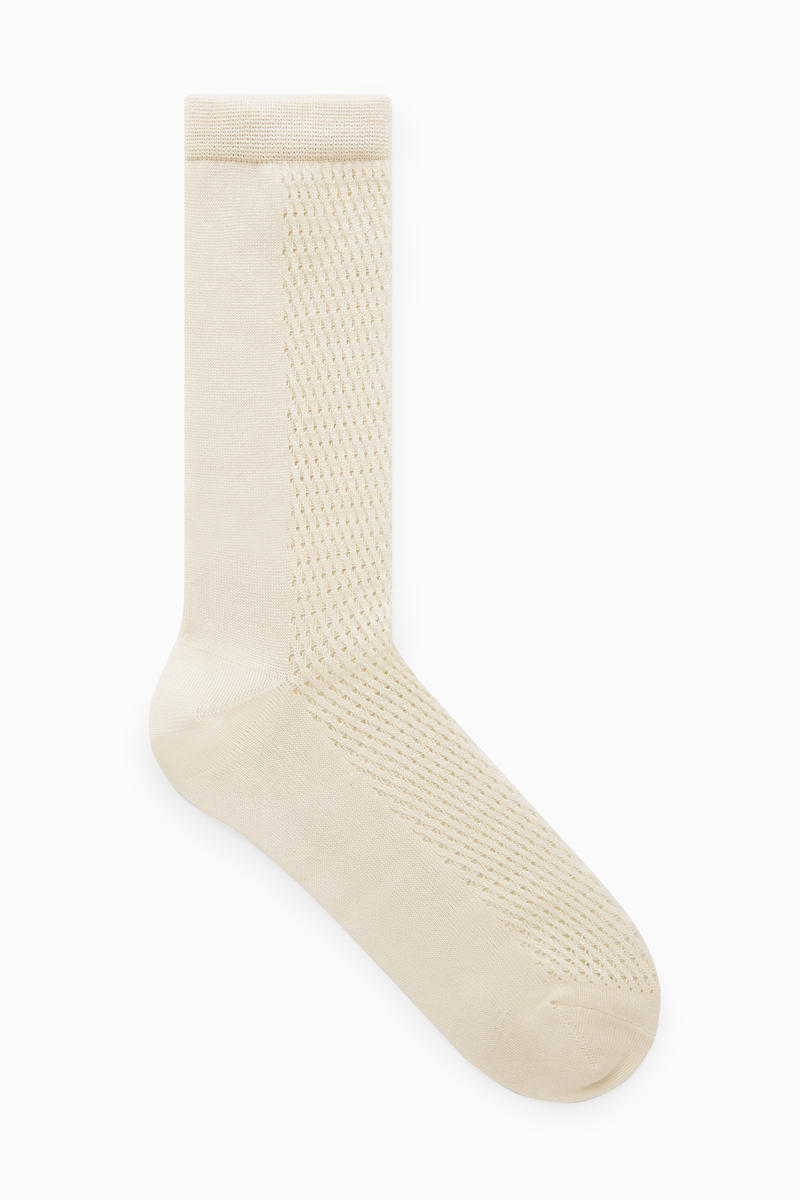 Pointelle Silk-Blend Ankle Socks