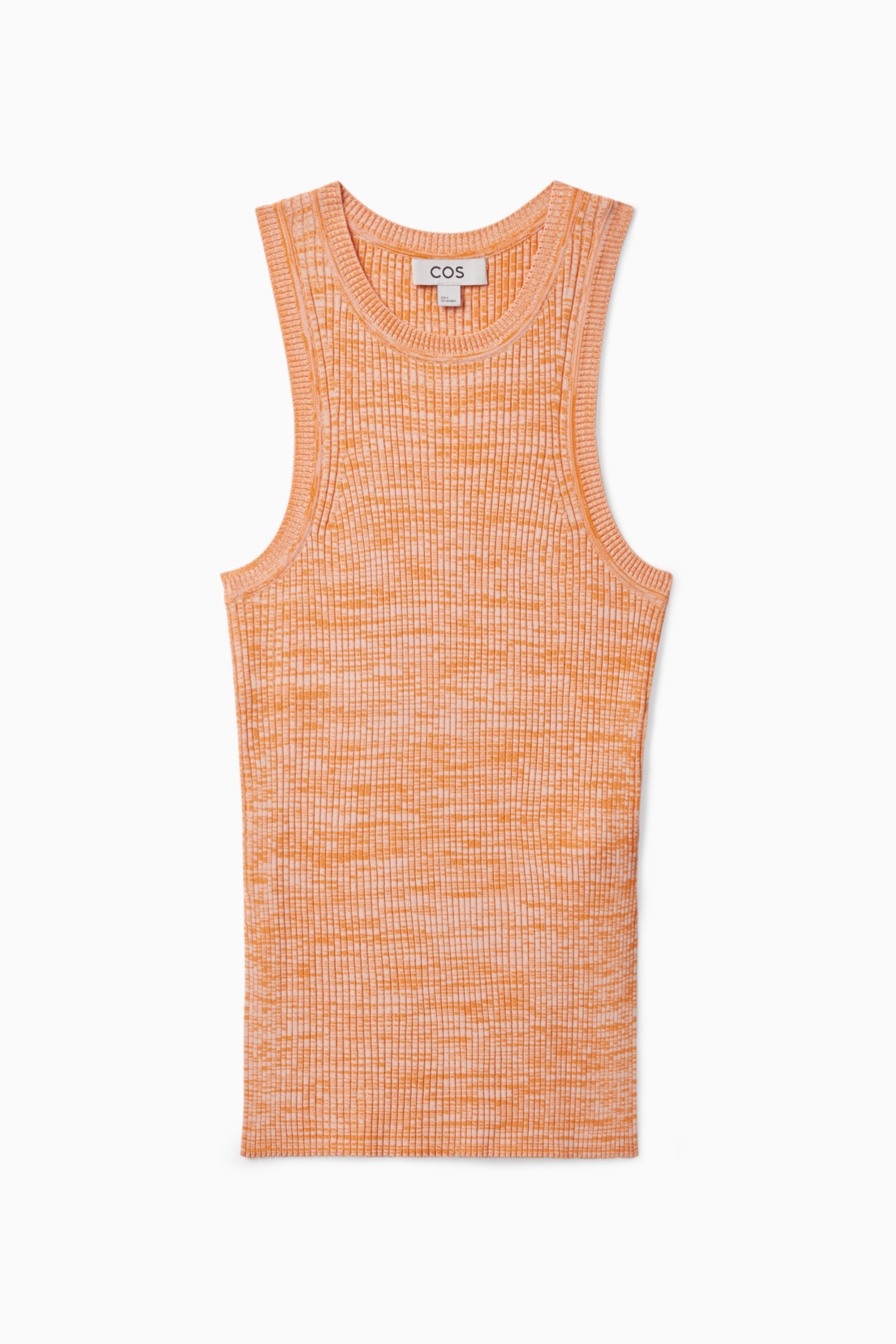 SLIM-FIT RIBBED VEST - ORANGE / WHITE | COS