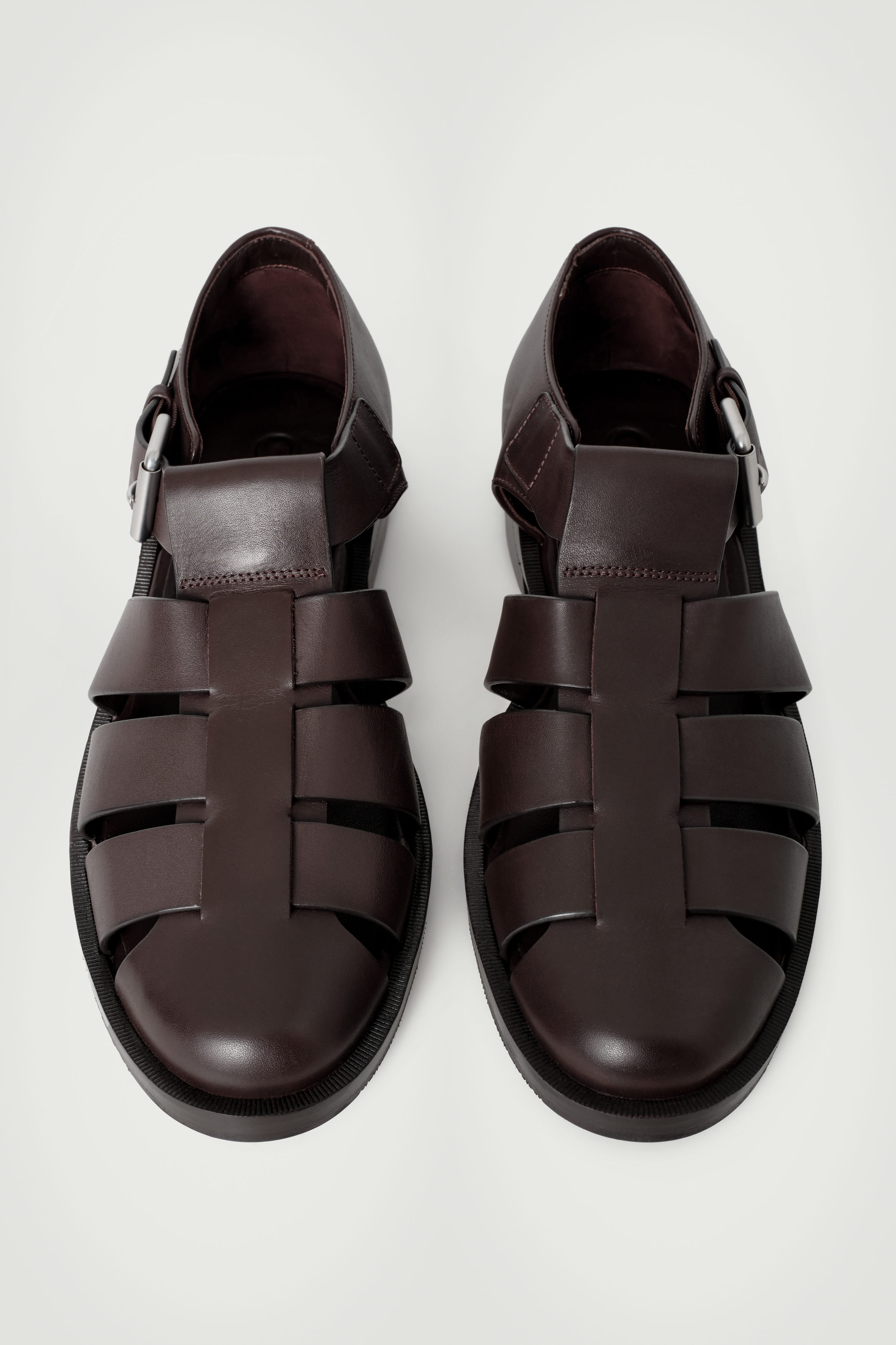LEATHER FISHERMAN SANDALS - DARK BROWN | COS