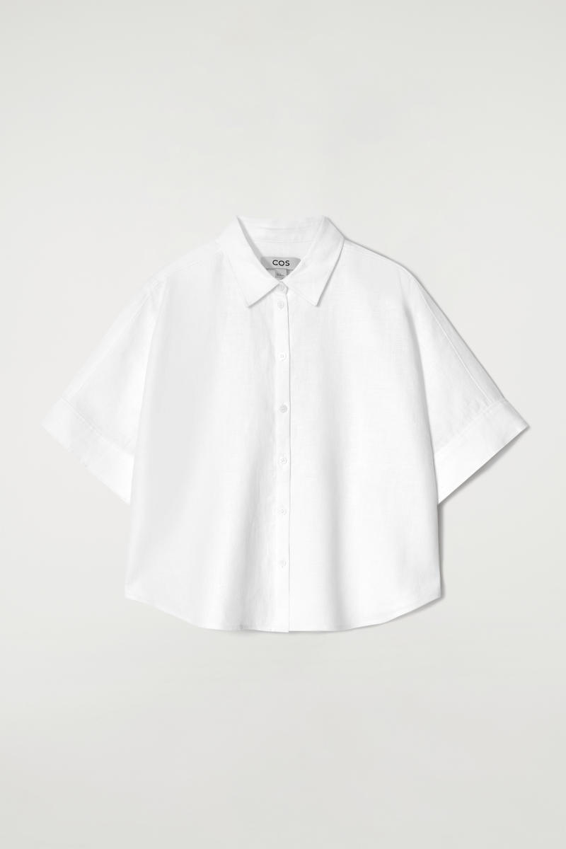 Boxy Short-Sleeved Linen Shirt