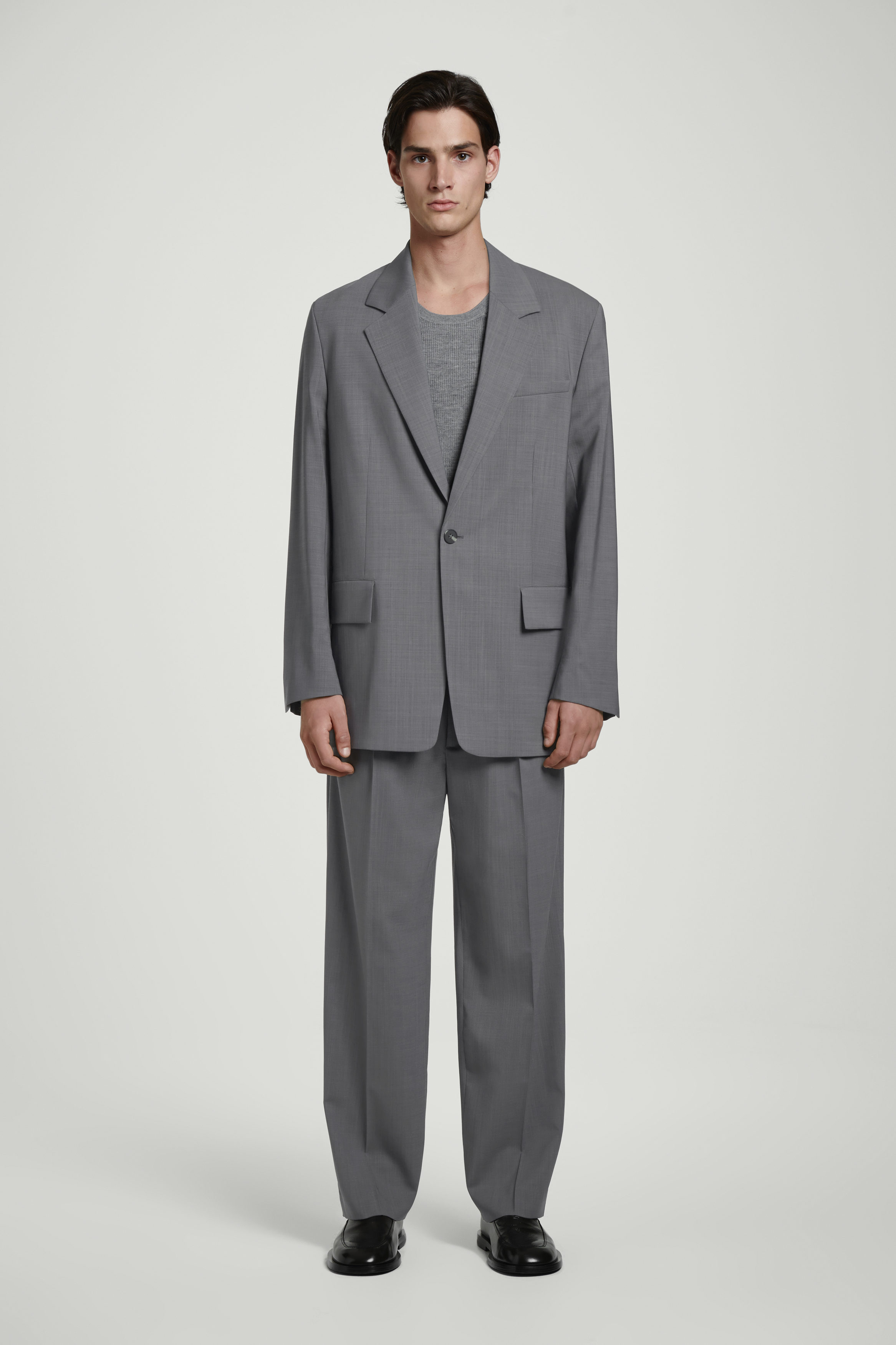 【IONSEOUL】Moriah Wool Blazer 4FM183 Single-breasted wool-blend canvas blazer, pink | 