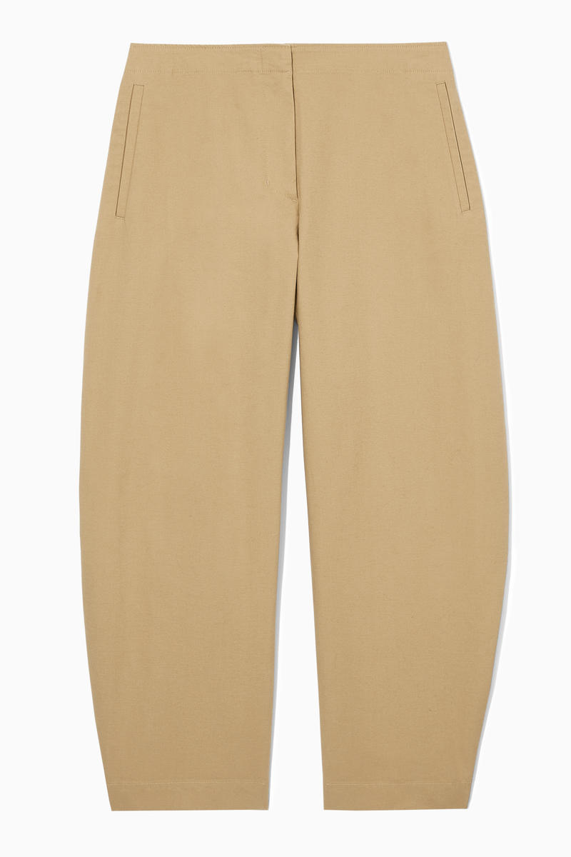 Balloon-Leg Trousers in Beige