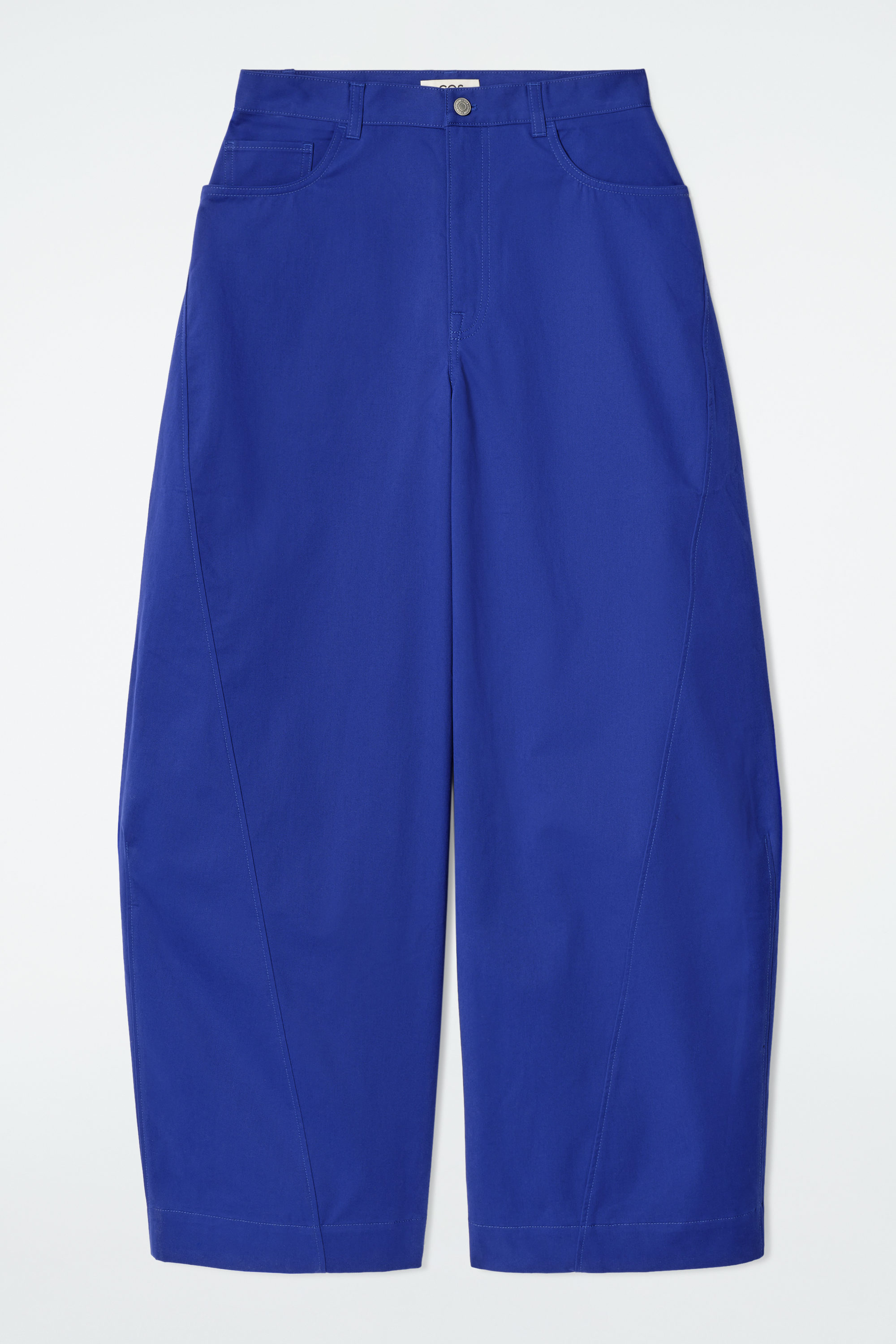 DECONSTRUCTED COTTON BARREL-LEG PANTS - BLUE | COS US