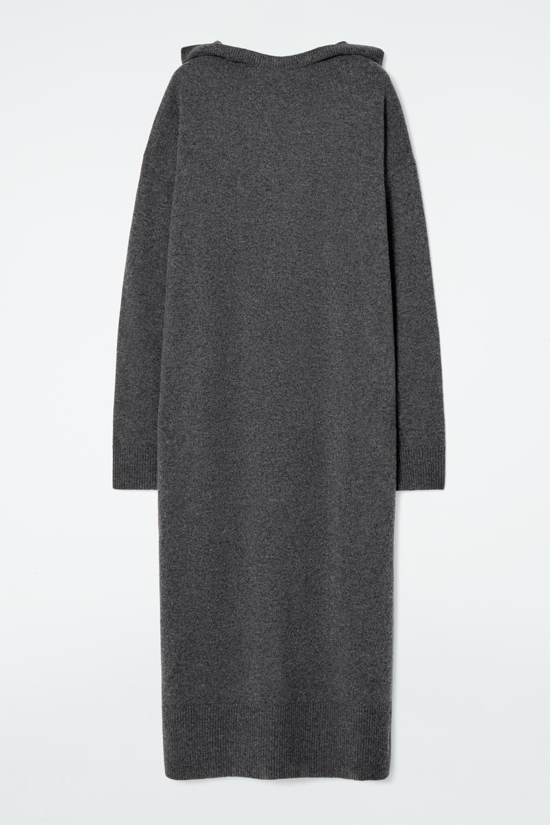 Hooded Merino Wool Maxi Dress
