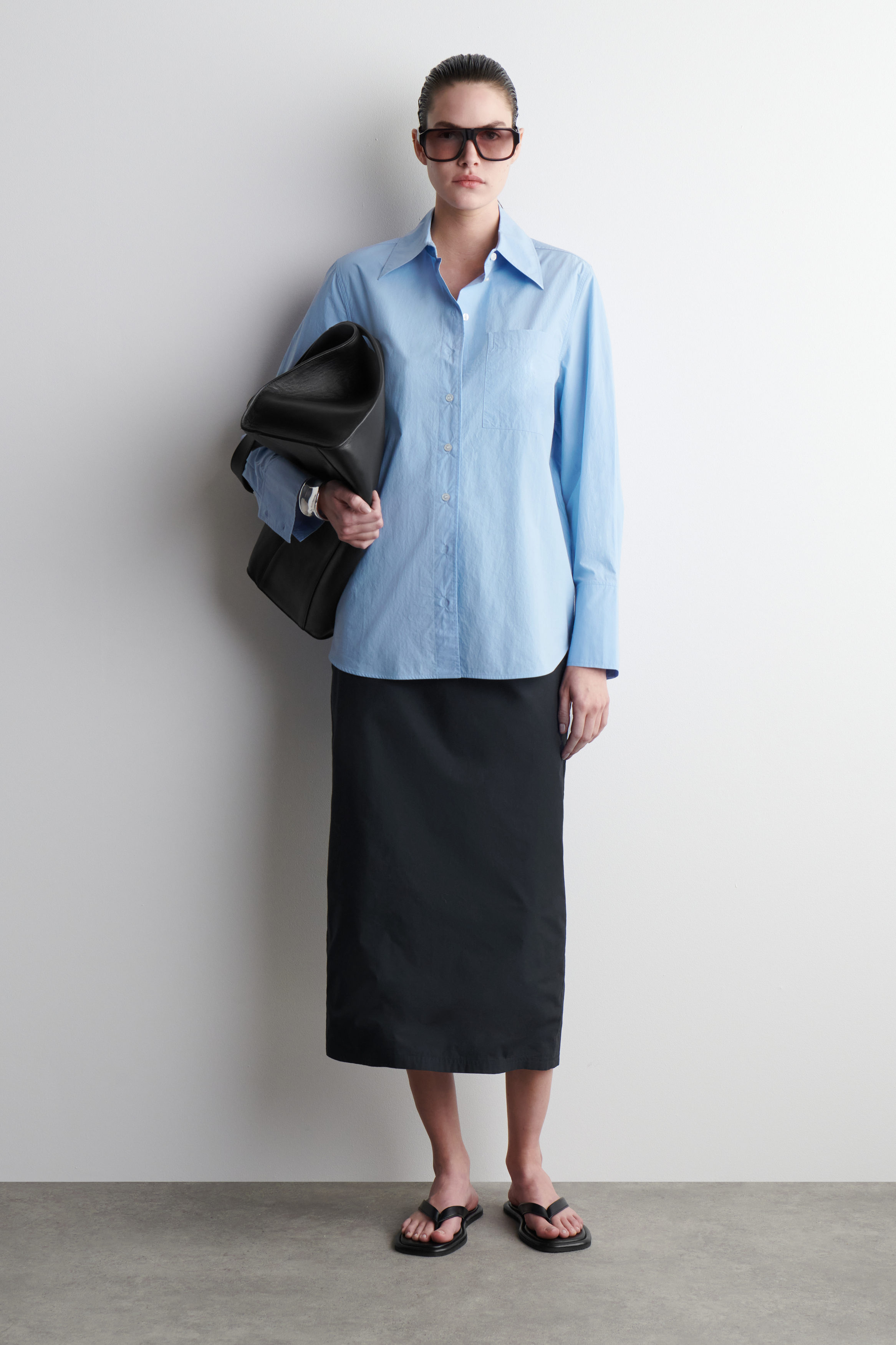 OVERSIZED TAILORED SHIRT - LIGHT BLUE OVERSIZED TAILORED SHIRT - LIGHT BLUE