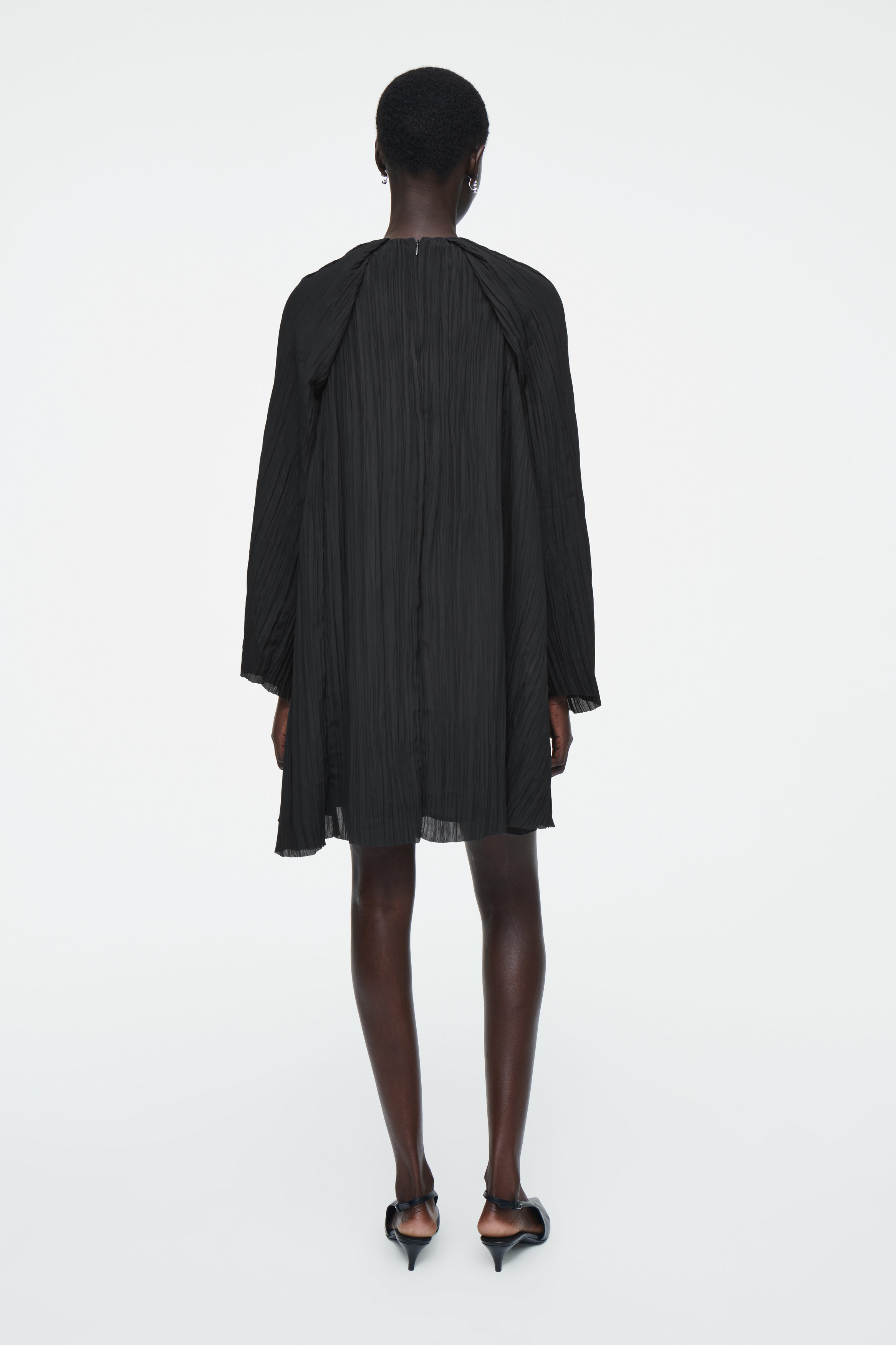 PLISSÉ MINI DRESS - BLACK | COS