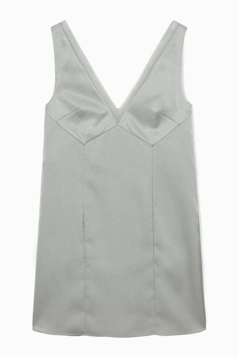 Panelled Mini Satin Slip Dress