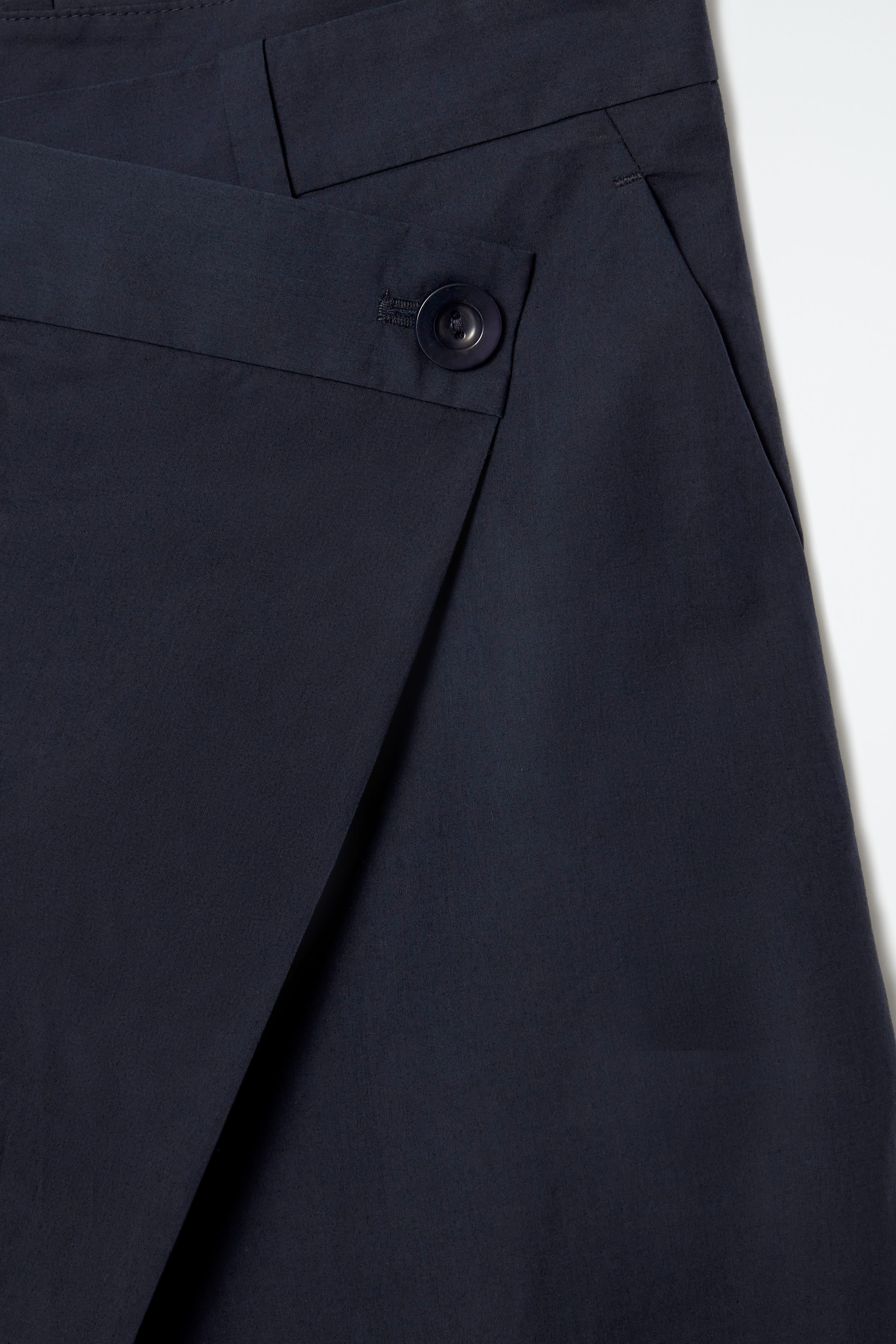ASYMMETRIC WRAP TROUSERS - NAVY | COS