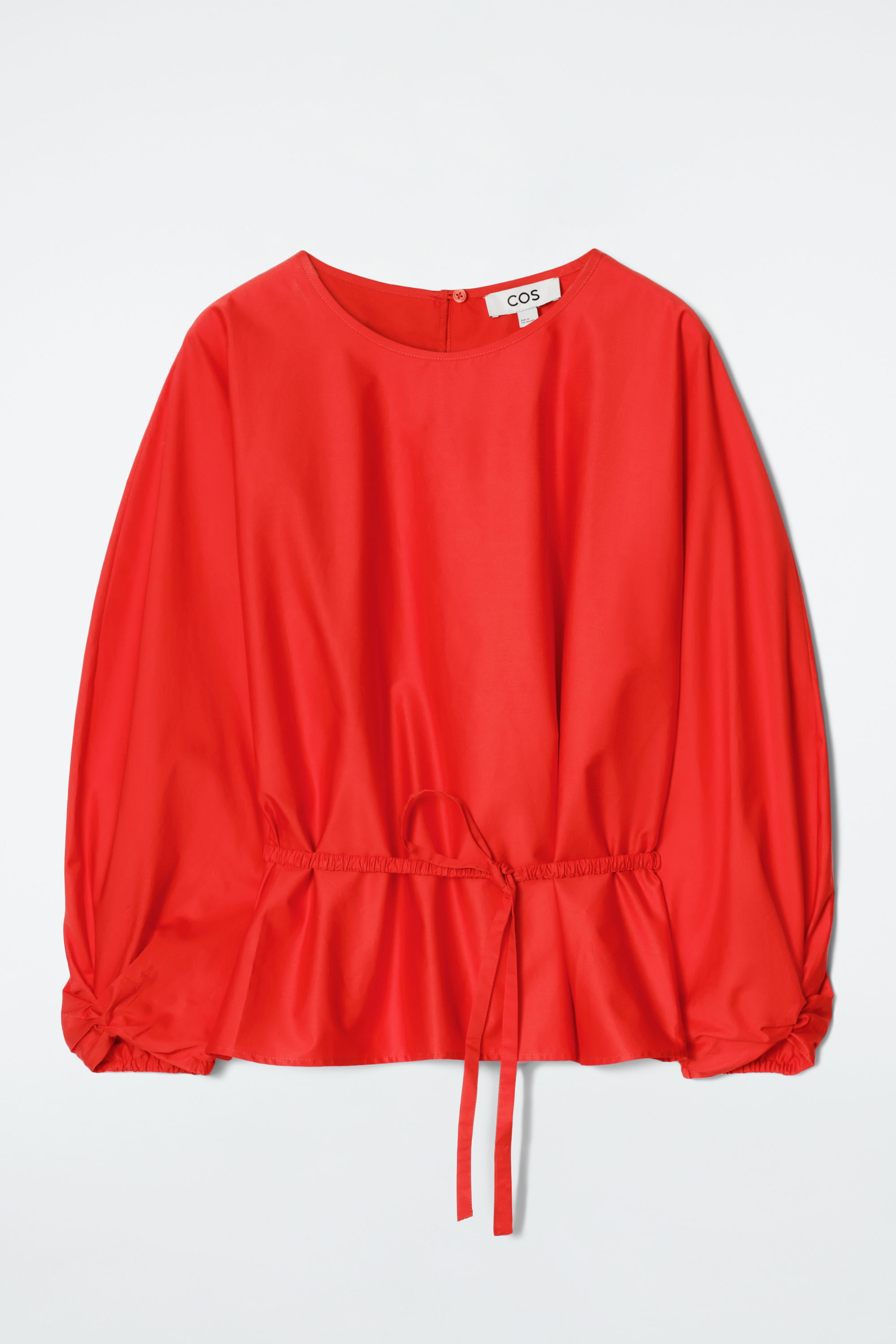 DRAWSTRING PEPLUM BLOUSE - RED | COS