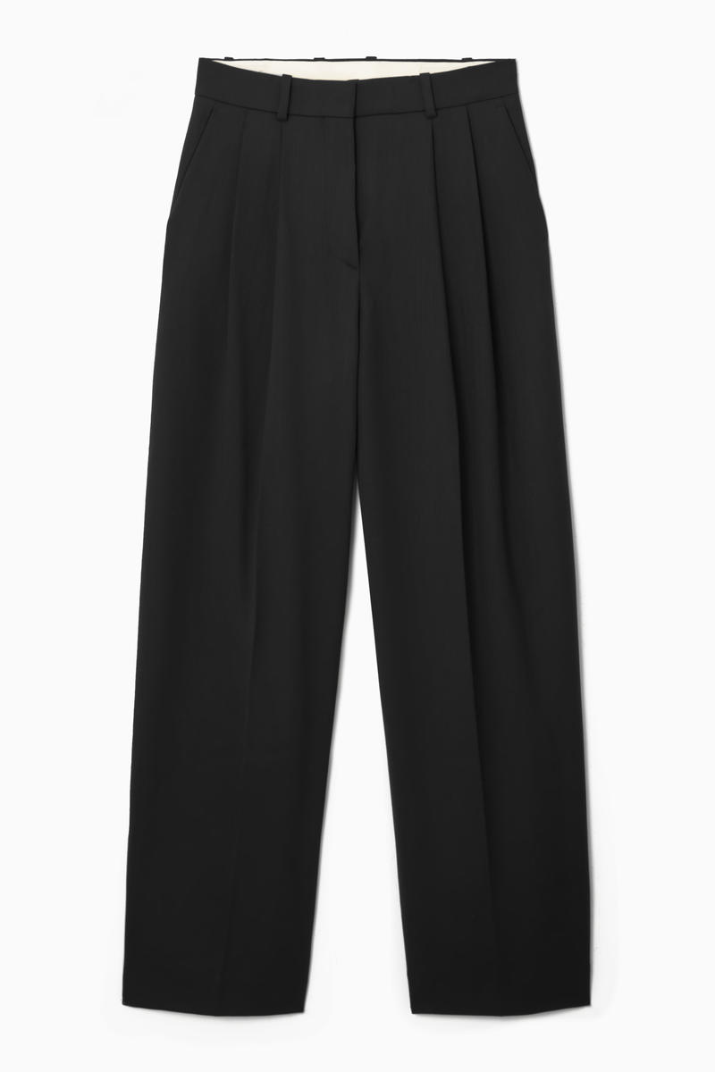 Wide-Leg Tailored Wool Trousers