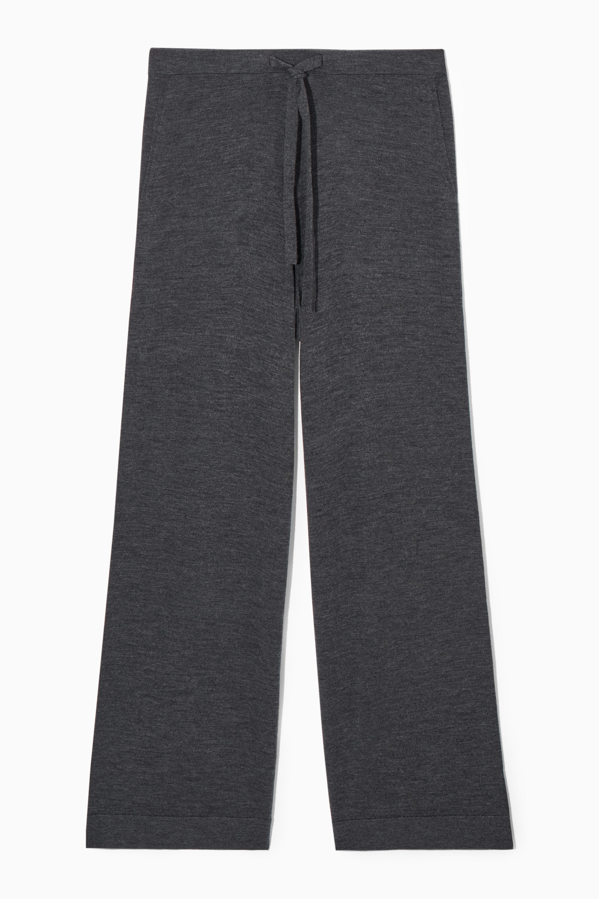 MERINO WOOL DRAWSTRING PANTS - DARK GRAY MÉLANGE | COS