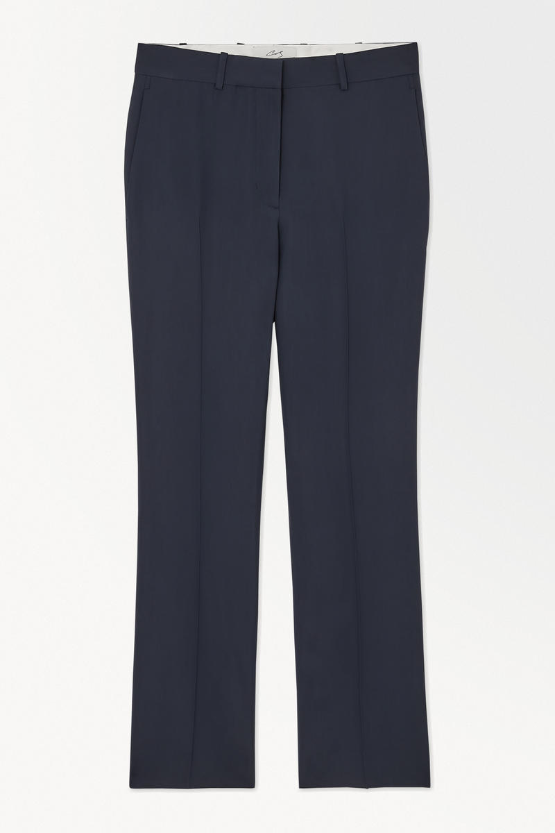 The Wool Twill Cigarette Trousers in Blue