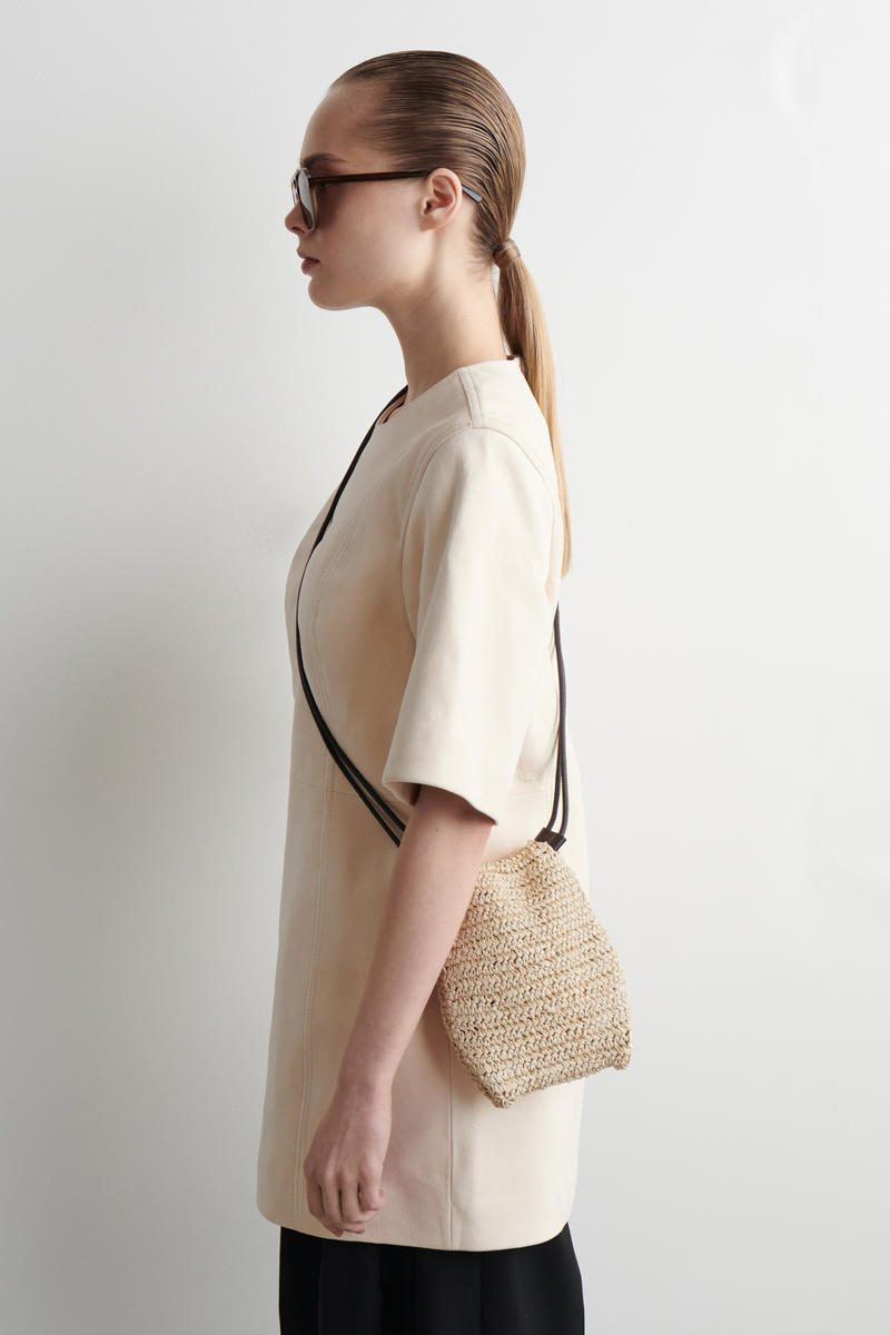 Cos Drawstring Phone Pouch - Straw In Beige