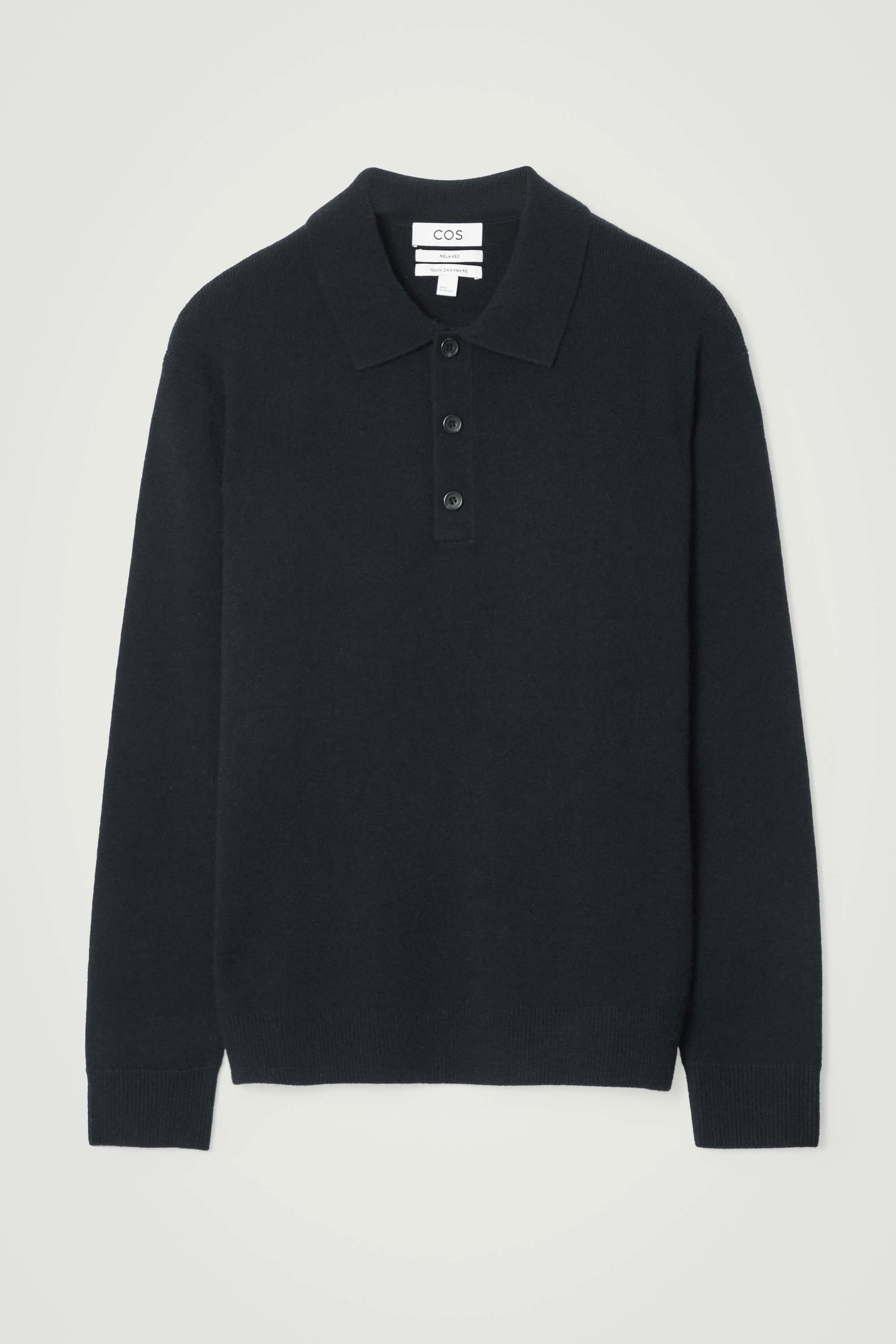 PURE CASHMERE POLO SHIRT - NAVY PURE CASHMERE POLO SHIRT - NAVY