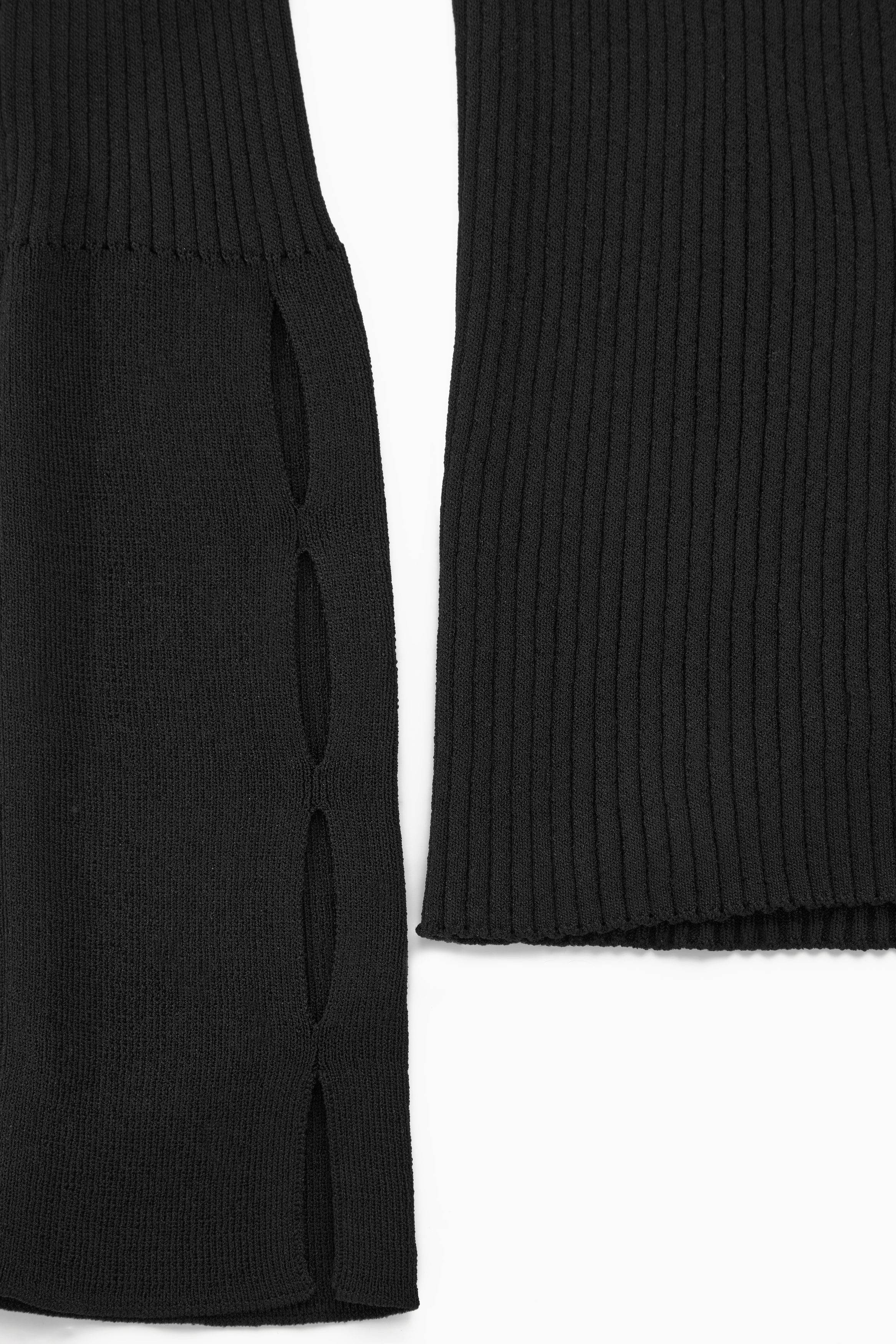 Ribbed slit-cuff cardigan - BLACK - women | COS AU