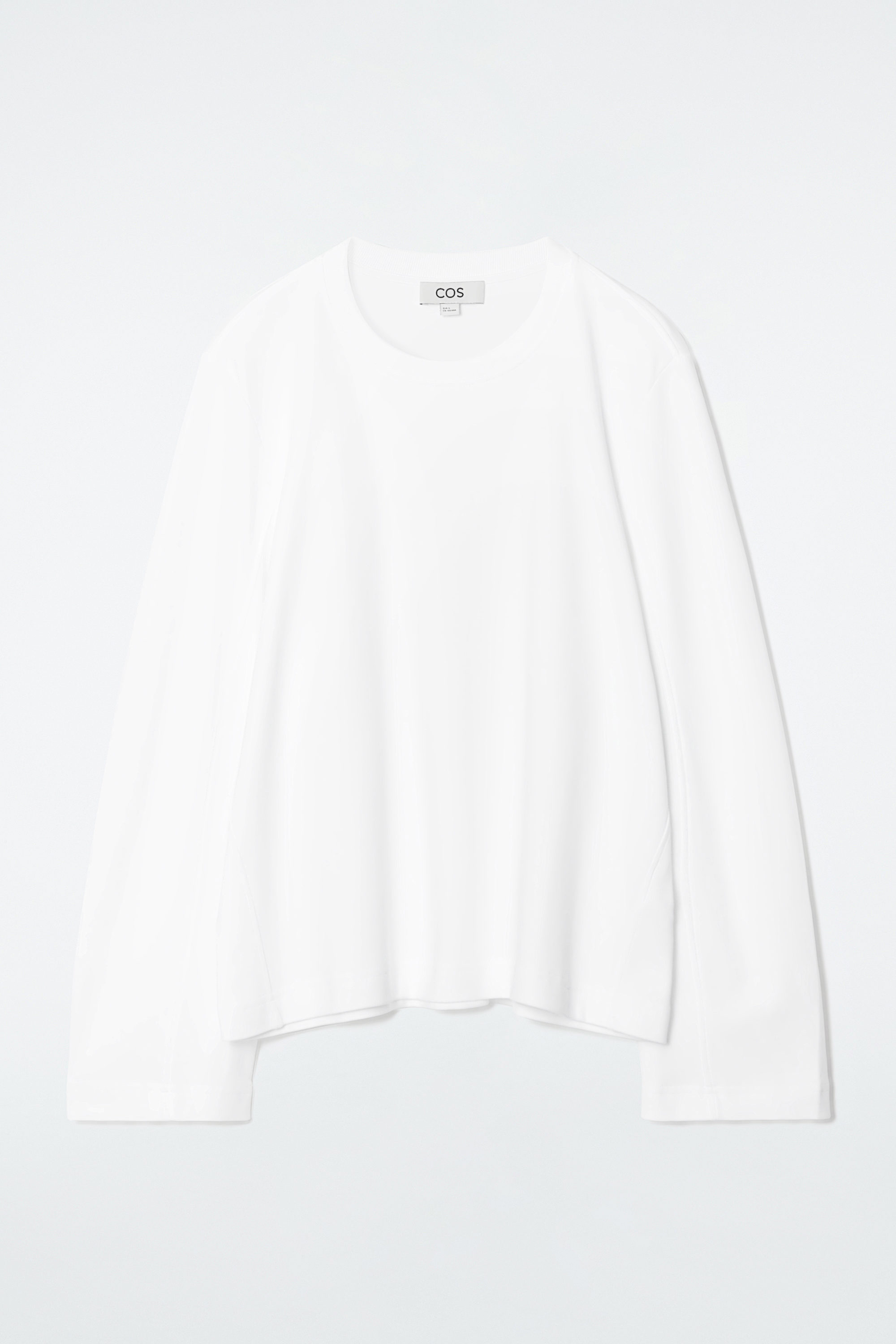 REGULAR LONG-SLEEVED T-SHIRT - WHITE | COS