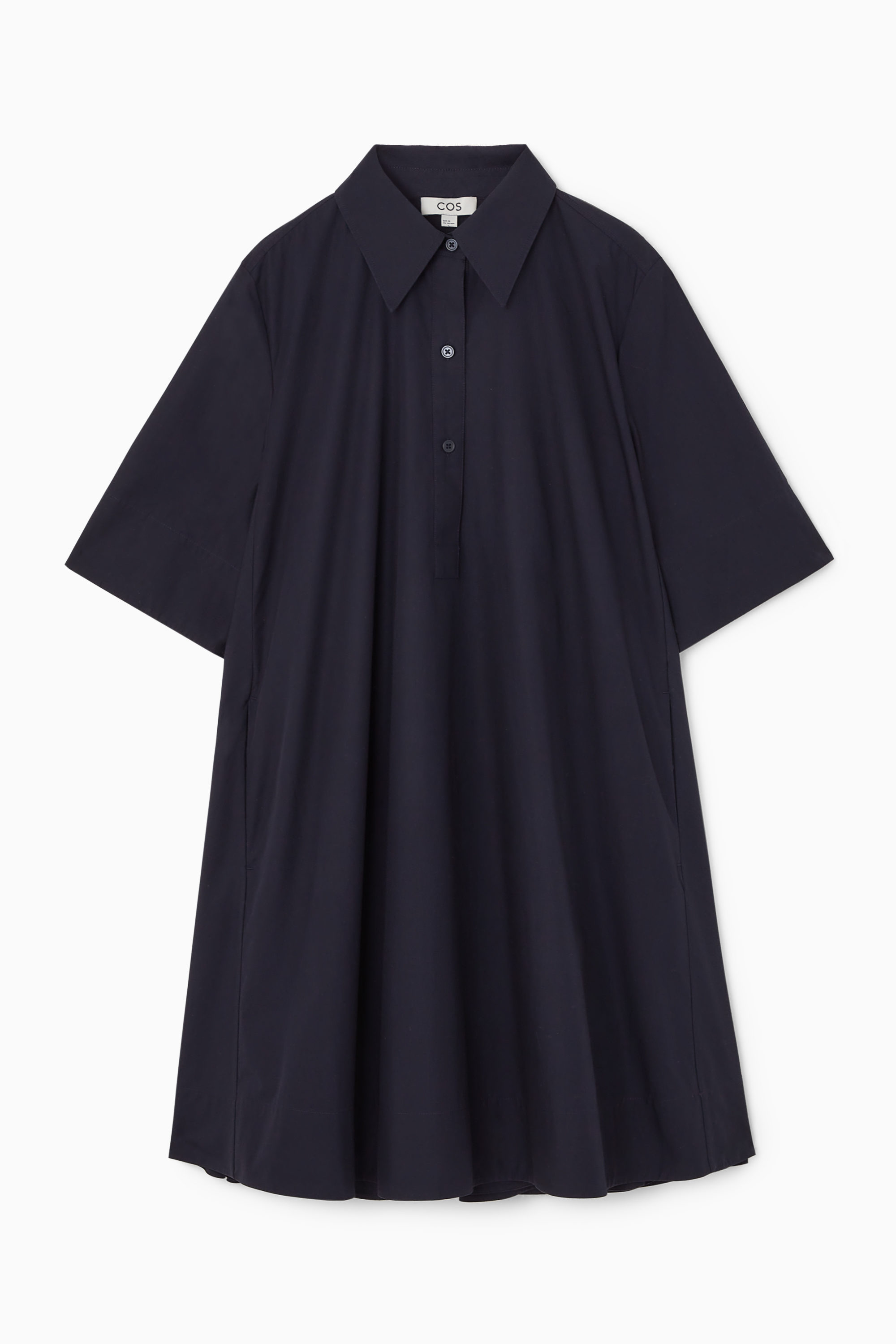 black a line shirt dress Black A-line shirt dress main image 1