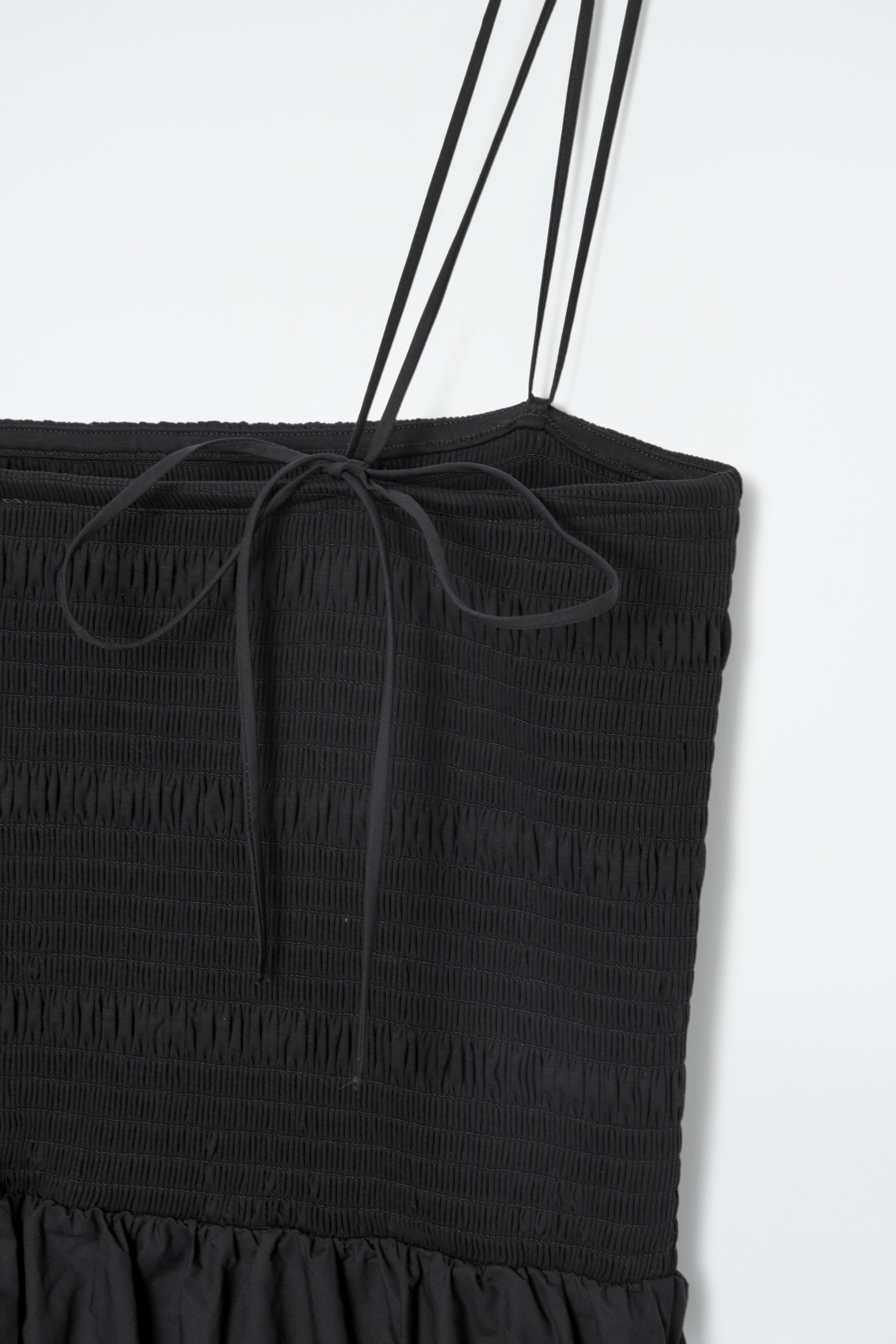 SHIRRED MIDI DRESS - BLACK | COS