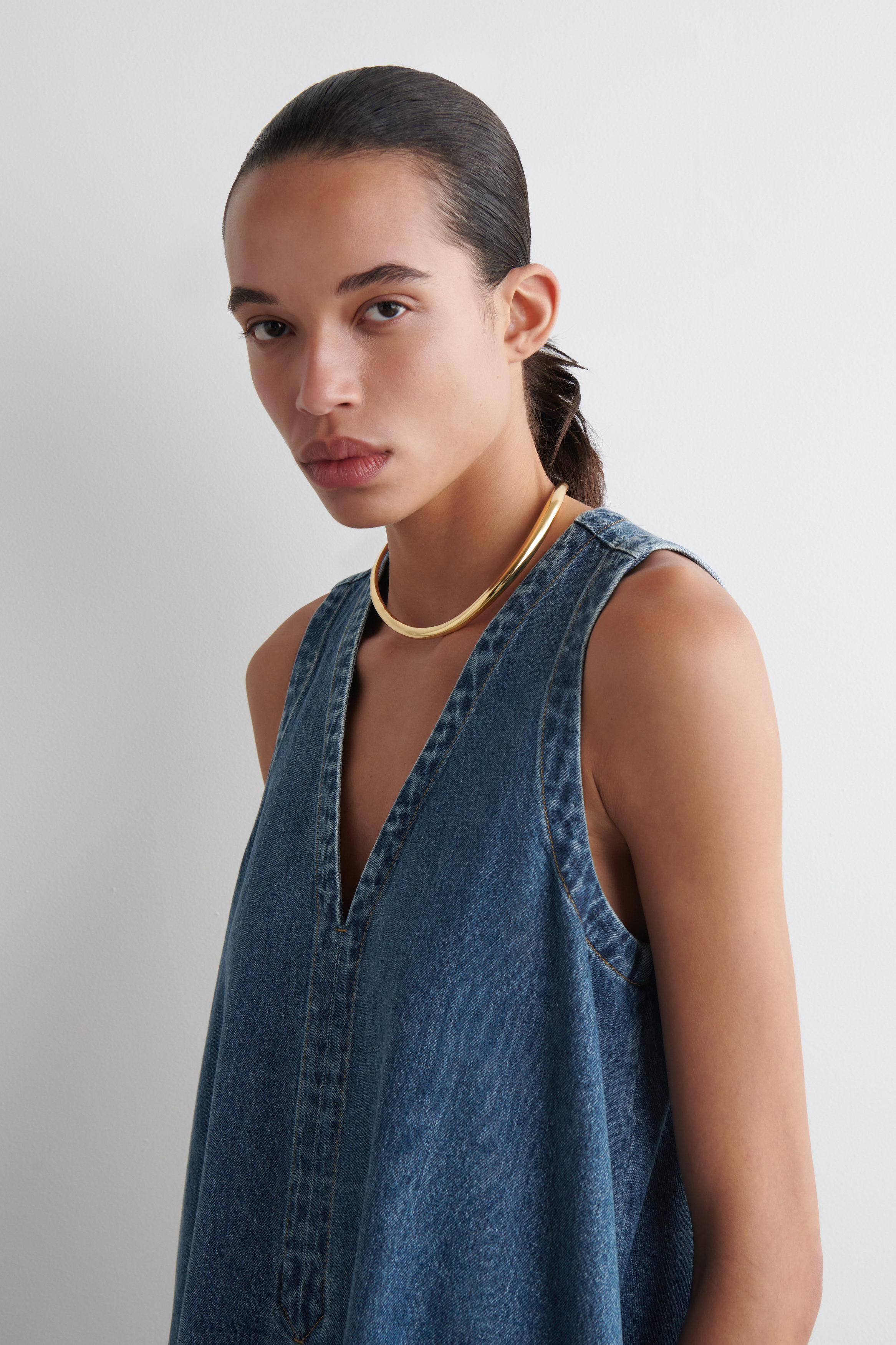 searoomlynn AラインDenimホルターベスト ブルー 3bcc3b69010a34bea83a8b399b9ff6