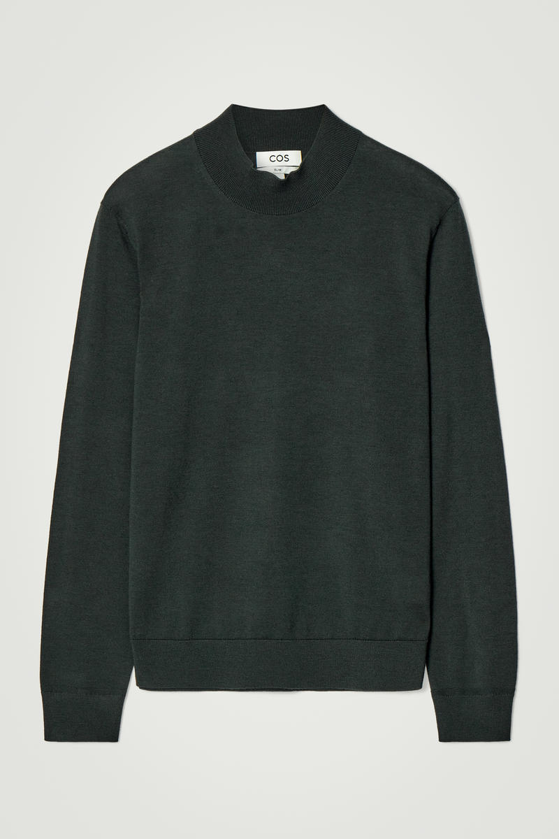 Slim Merino Wool Mock-Neck Jumper