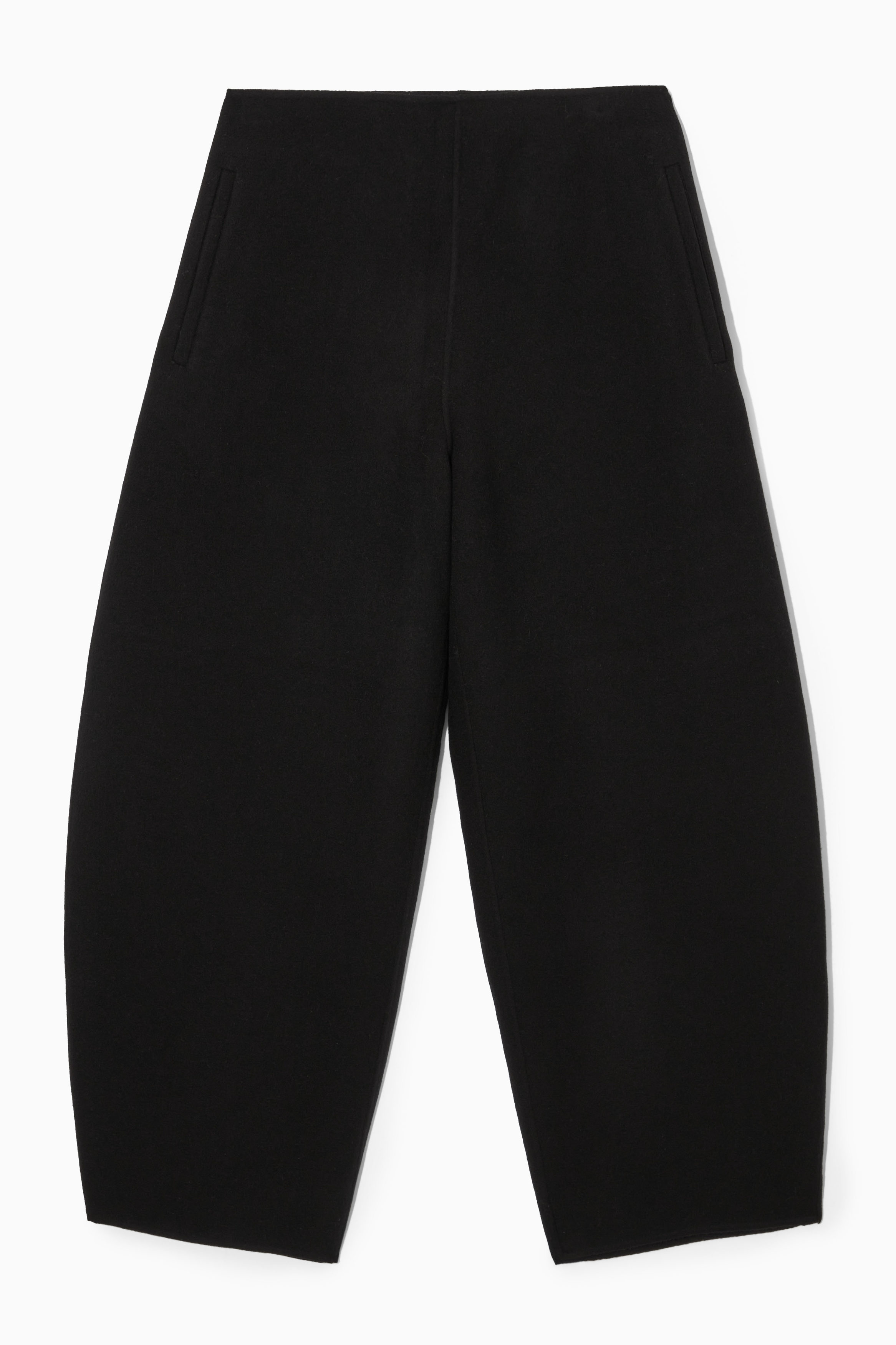 PANTALON JAMBES BALLON LAINE DOUBLE-FACE - NOIR PANTALON JAMBES BALLON LAINE DOUBLE-FACE - NOIR