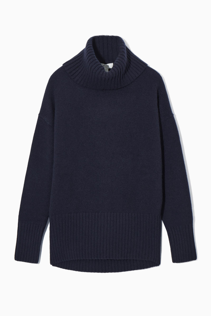 Oversized Pure Cashmere Roll-Neck Jumper
