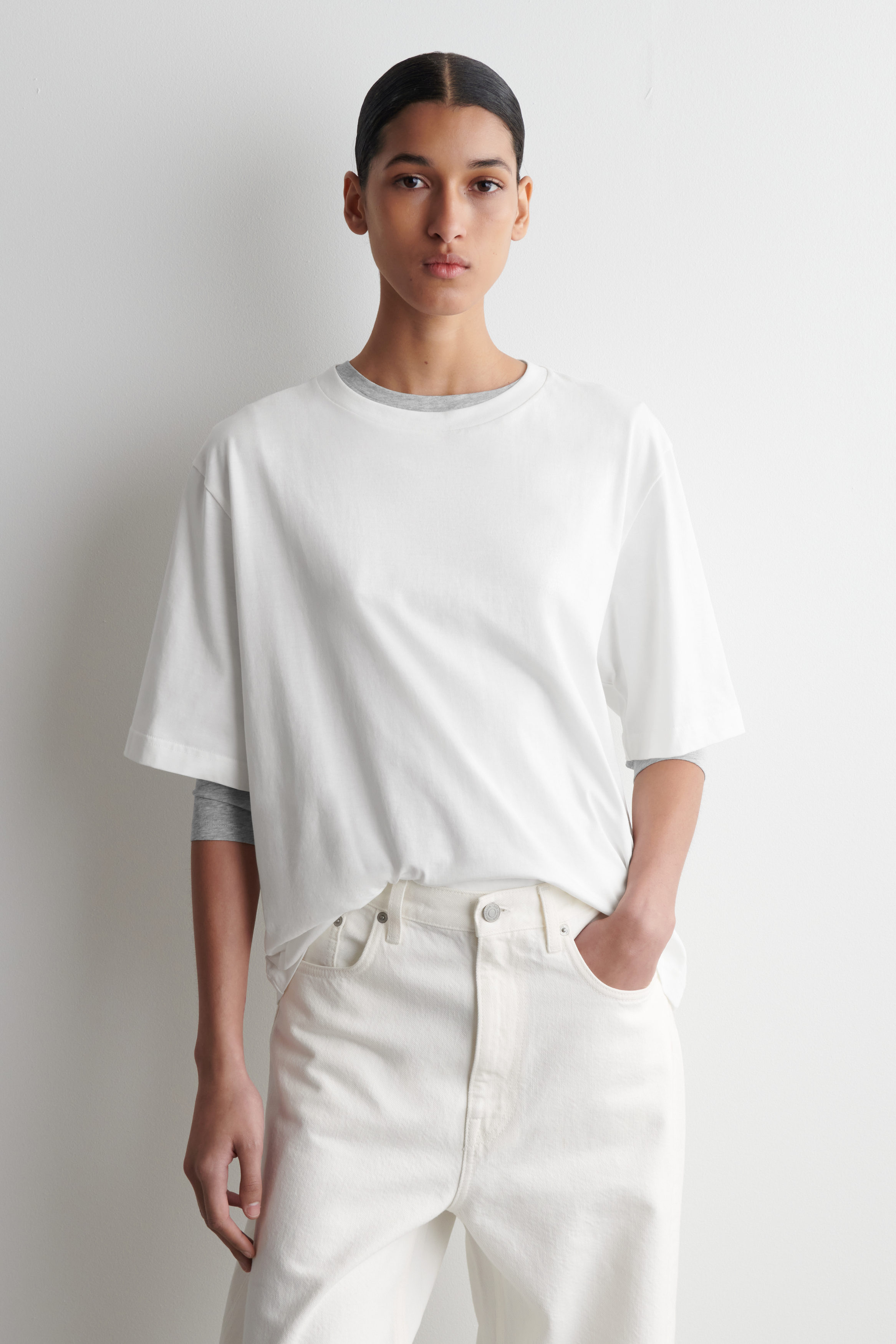RELAXED COTTON T-SHIRT - WHITE | COS