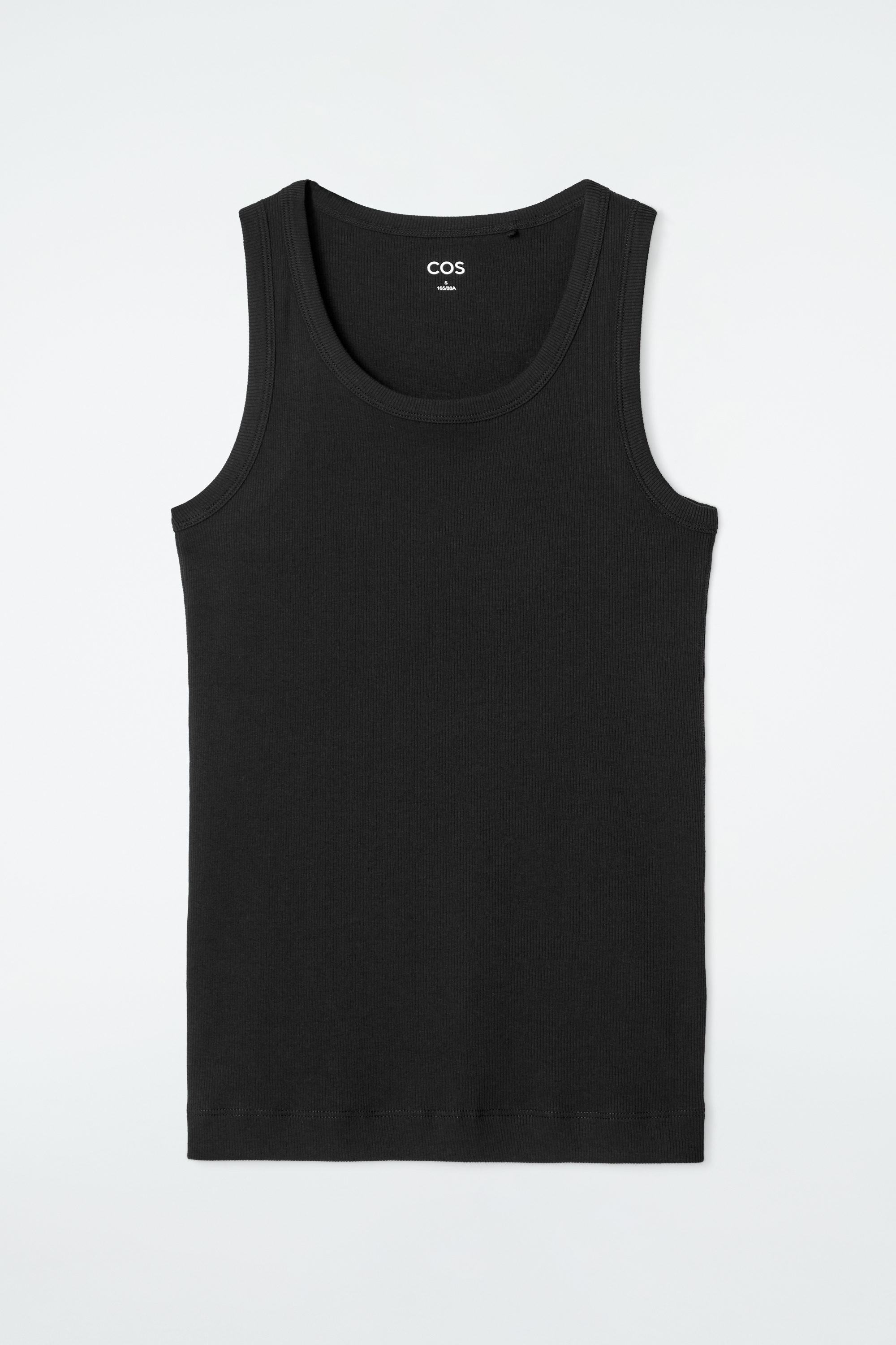 RIBBED TANK TOP - BLACK