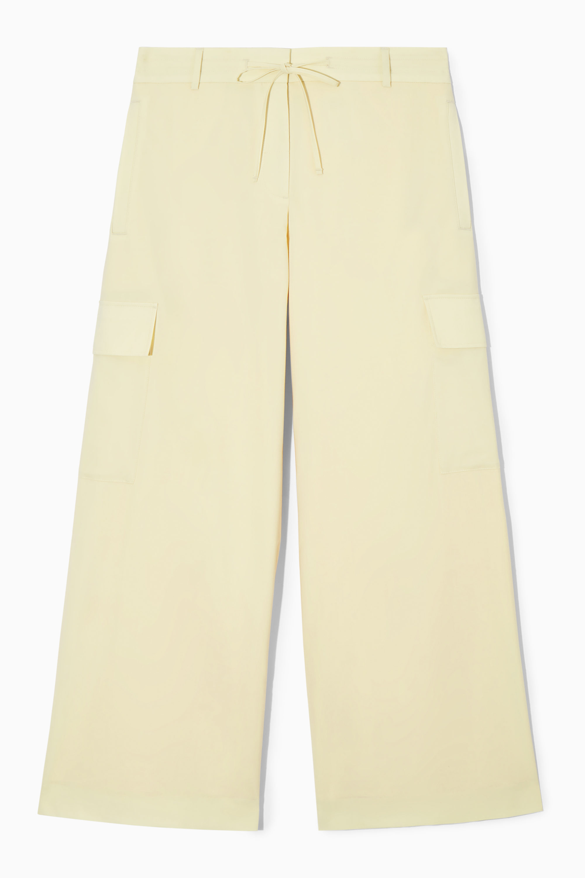 WIDE-LEG WOOL CARGO PANTS - LIGHT YELLOW | COS