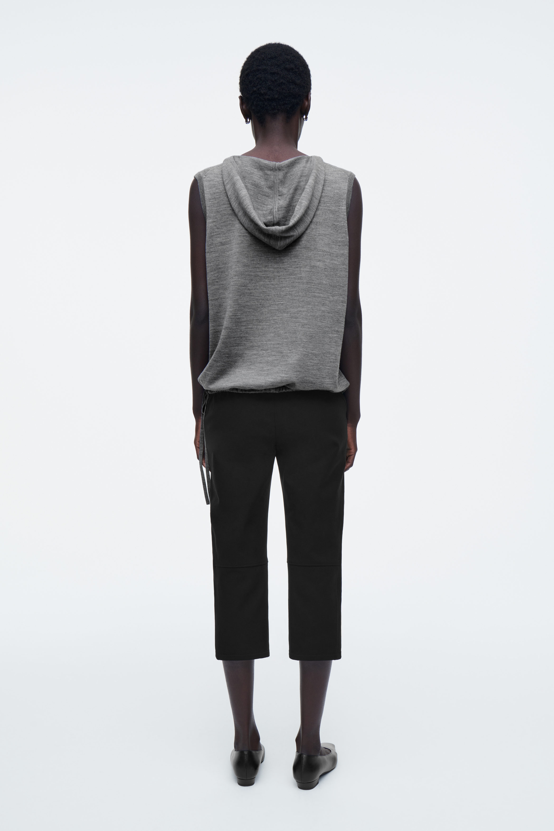 MERINO WOOL SLEEVELESS HOODIE - GRAY MÉLANGE | COS