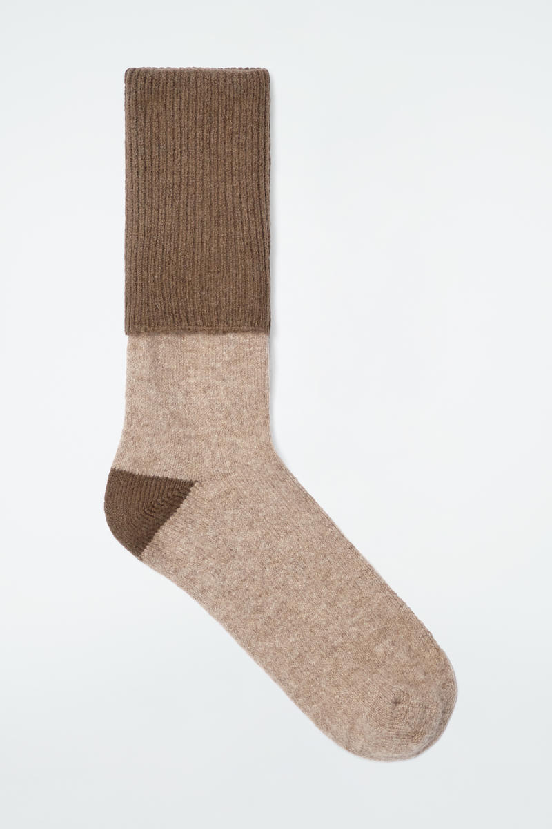 Folded Wool And Cashmere Socks