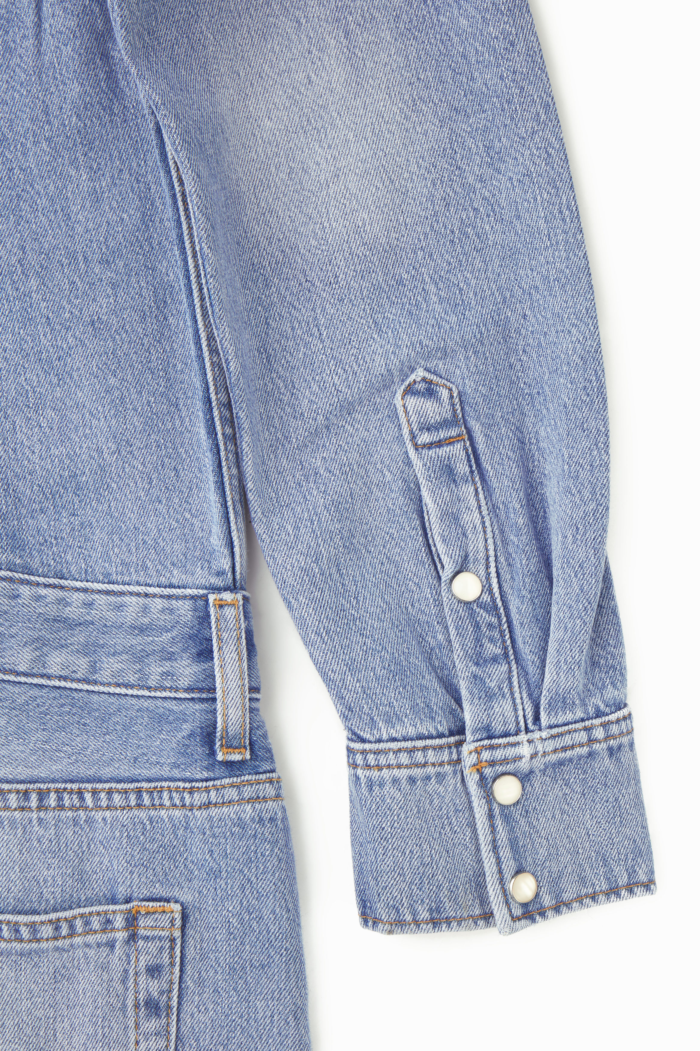 DENIM MAXI SHIRT DRESS - DUSTY LIGHT BLUE