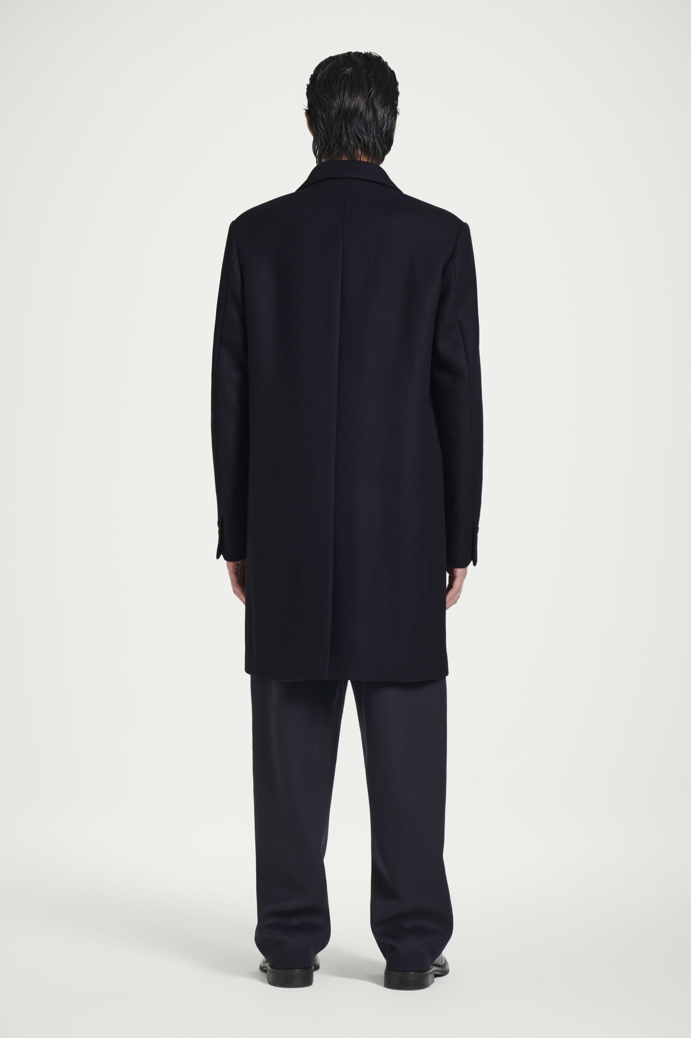 TAILORED WOOL-TWILL COAT - NAVY | COS