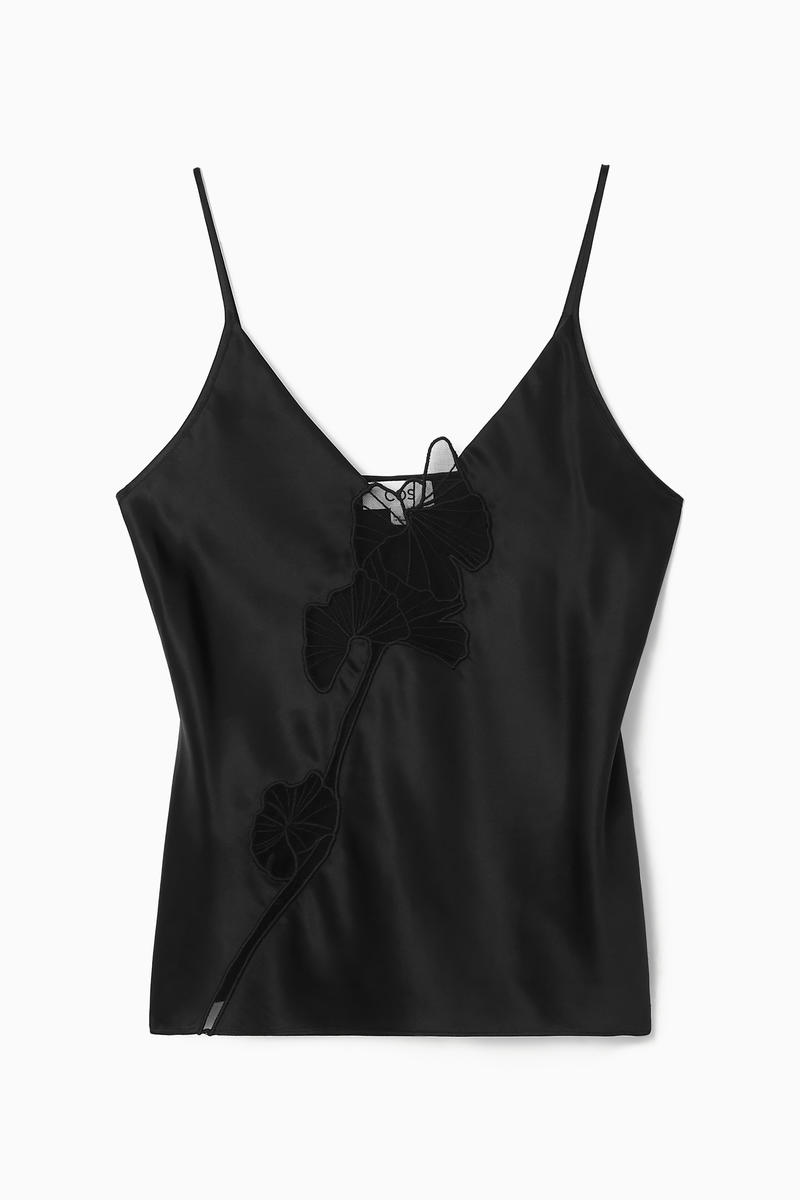 Lace-Panelled Silk Camisole