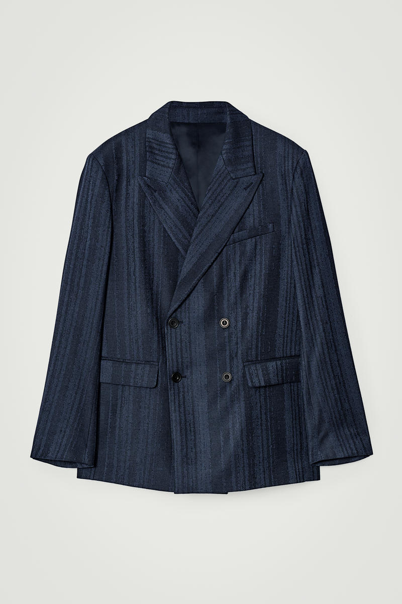 Double-Breasted Jacquard Blazer